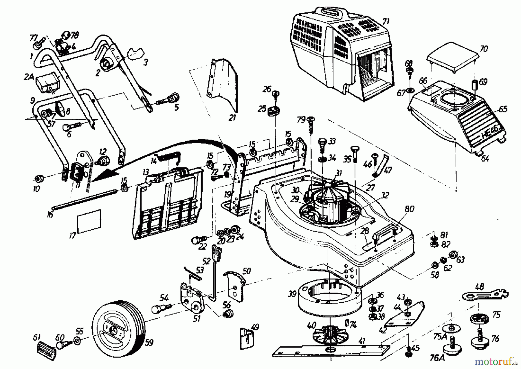 Gutbrod Elektromäher HE 46 02865.03 (1985) Grundgerät