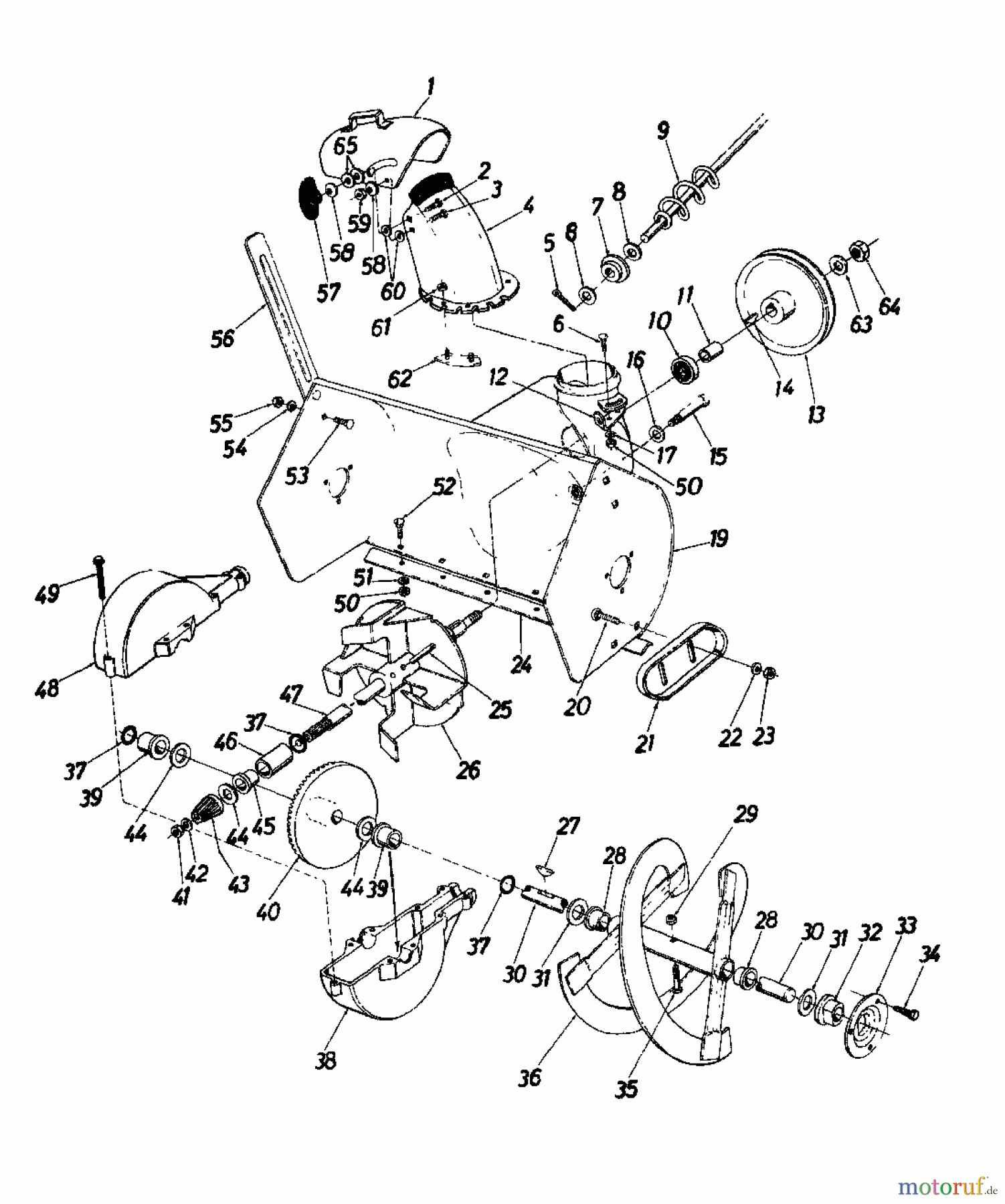  Blizzard Schneefräsen N 8-61 316-5800 (1986) Fräsgehäuse, Schnecke, Schneckengetriebe