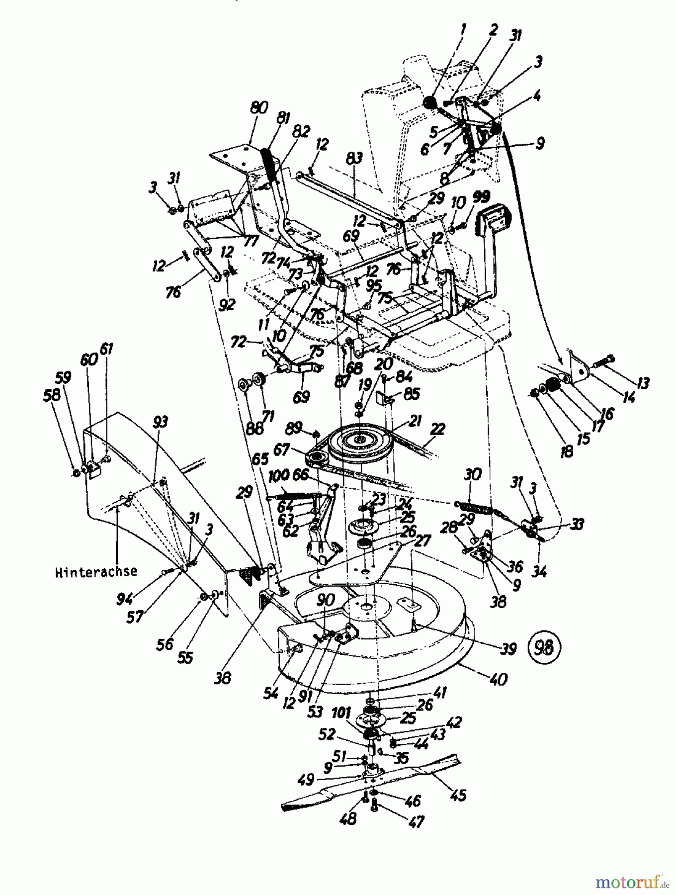 Columbia Rasentraktoren RD 10/660 SL 136-5290 (1986) Mähwerk 26