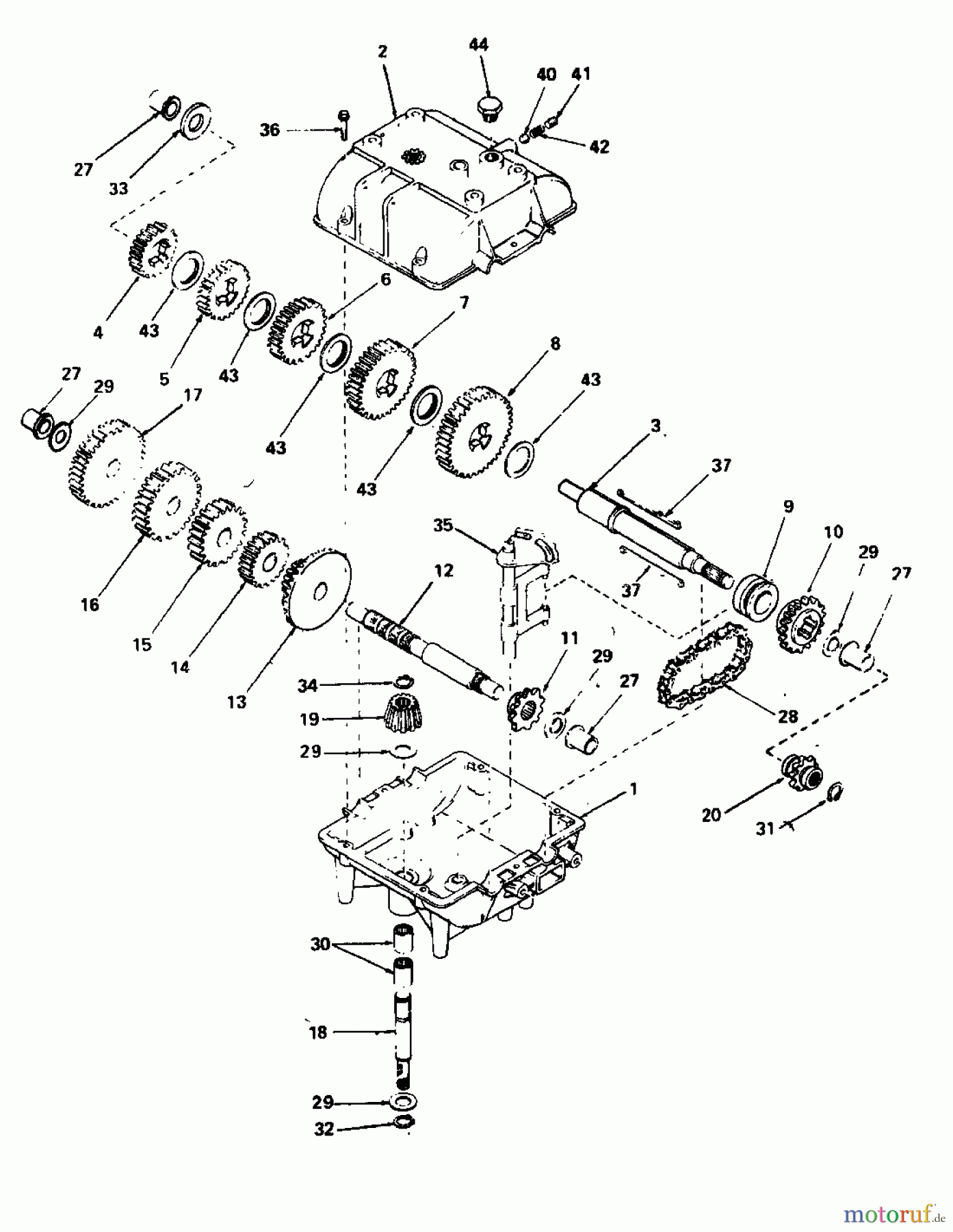 Columbia Rasentraktoren RD 10/660 SL 136-5290  (1986) Getriebe
