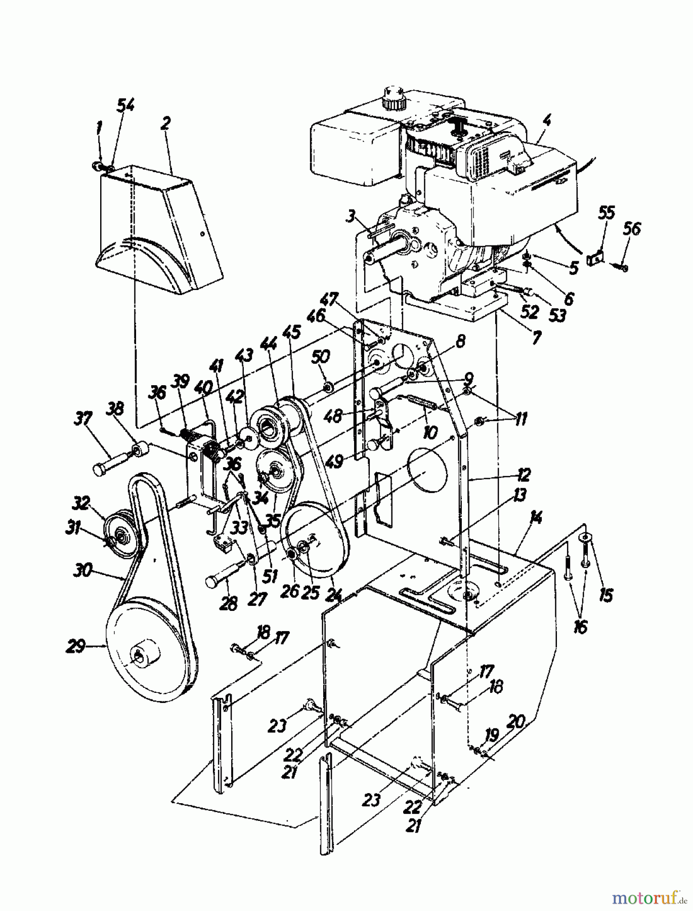  Blizzard Schneefräsen N 10-66 L 316-8610  (1986) Fahrantrieb, Fräsantrieb