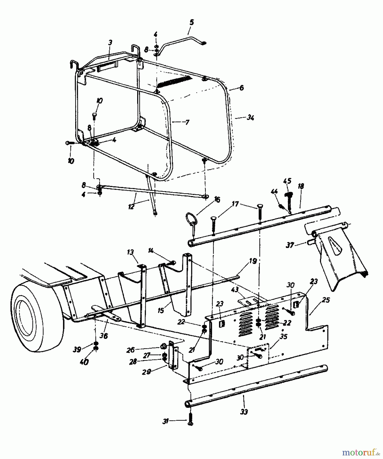 Novotrac Rasentraktoren NOVOTRAC 111 136-6991  (1986) Grasfangkorb