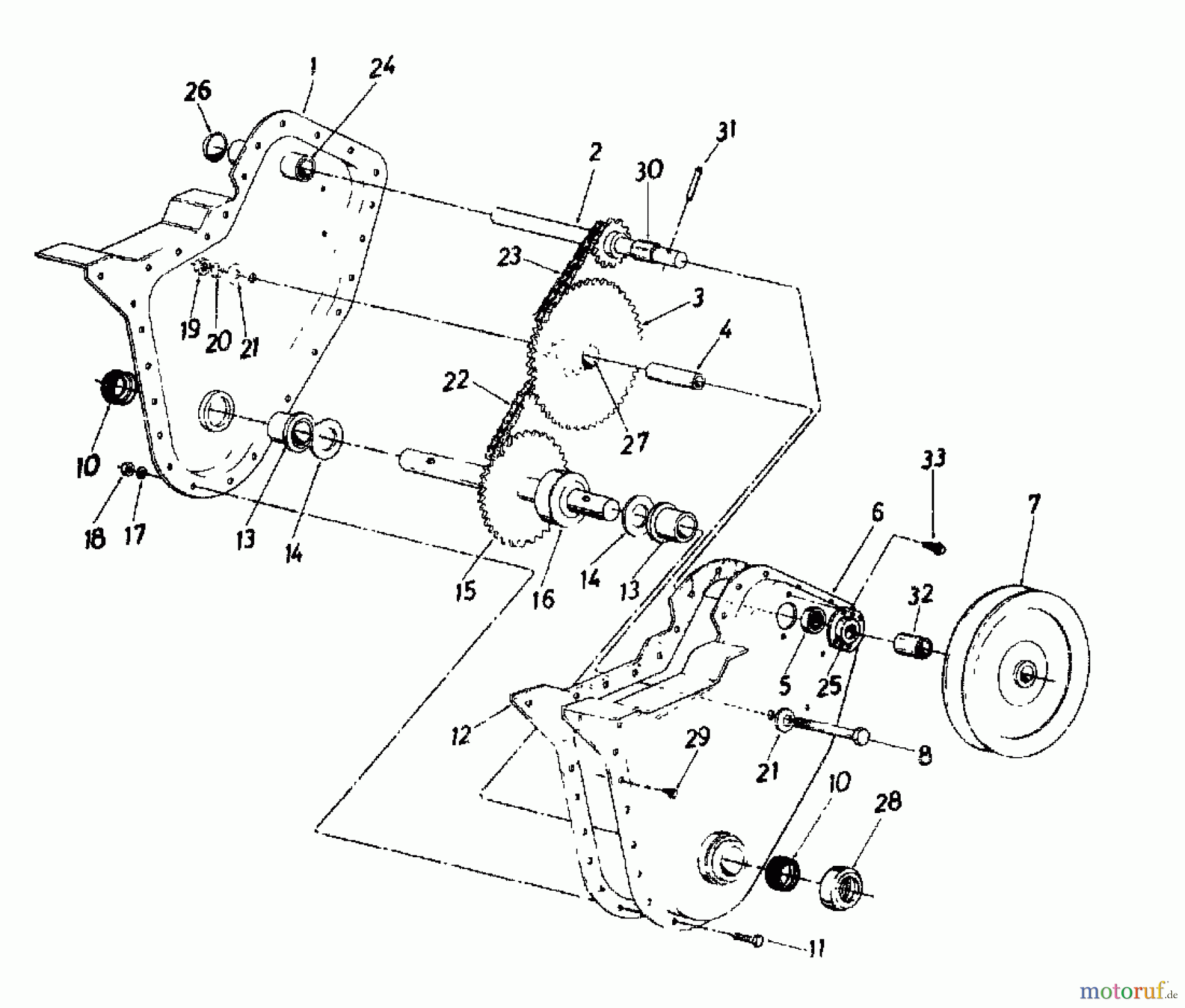 MTD Motorhacken Gartentiller 3 216-0300 (1986) Kettenkasten
