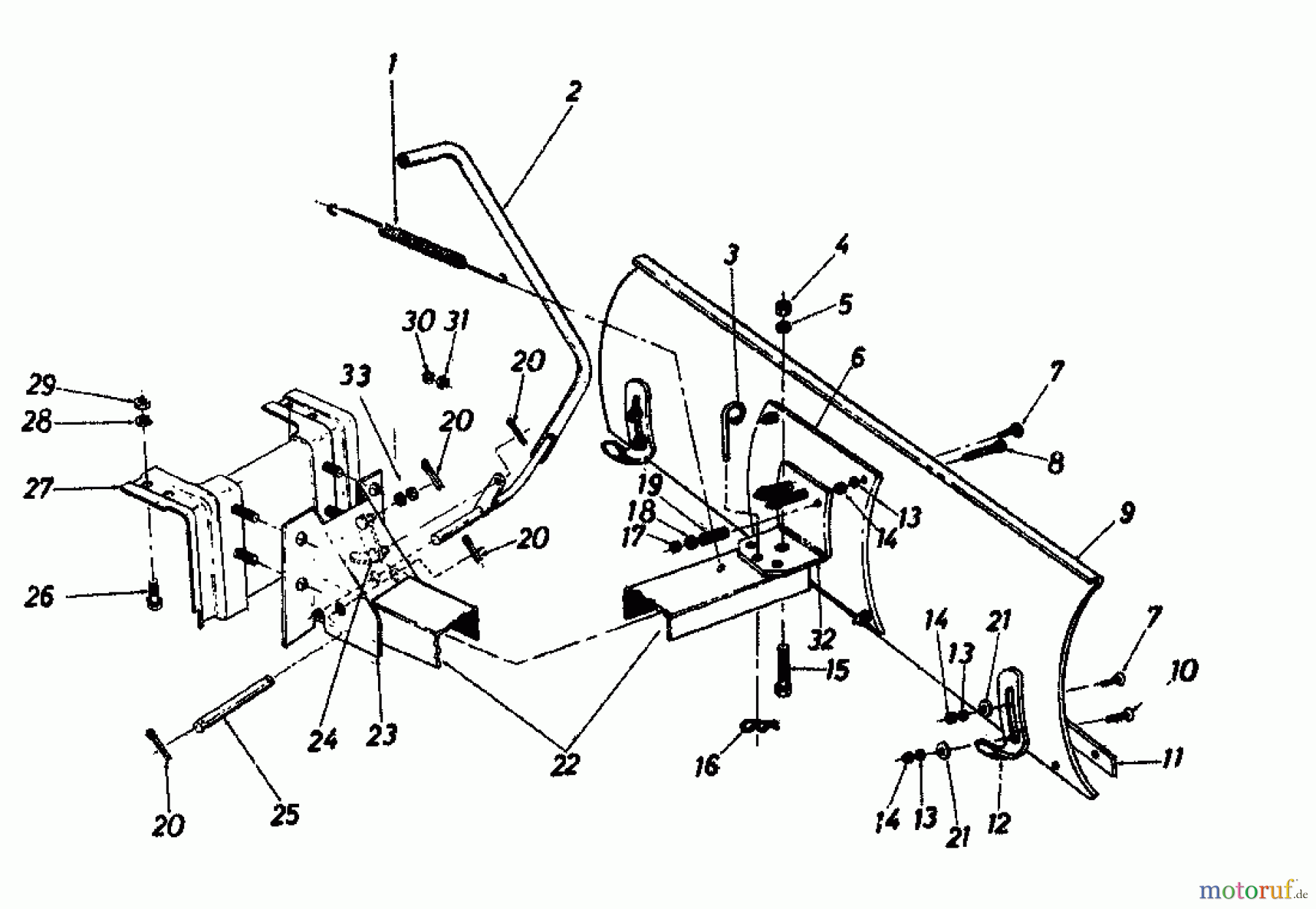  MTD Zubehör Zubehör Garten- und Rasentraktoren Räumschild für 300 Serie 194-4651  (1986) Grundgerät
