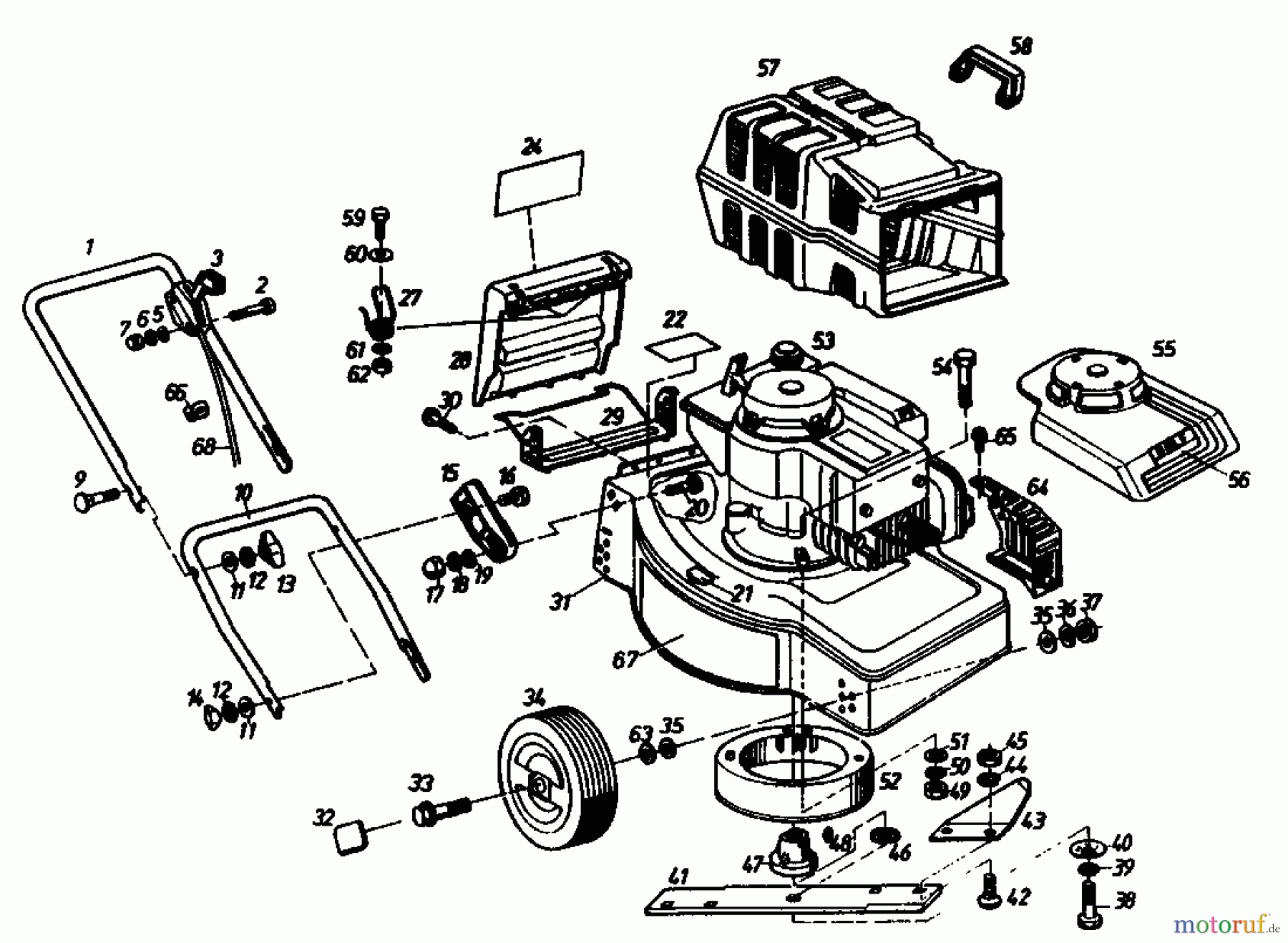 Golf Motormäher 245 H 4 02874.07 (1986) Grundgerät