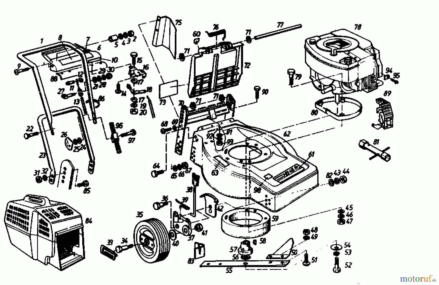 Gutbrod Motormäher mit Antrieb HB 46 R 02877.02 (1986) Grundgerät