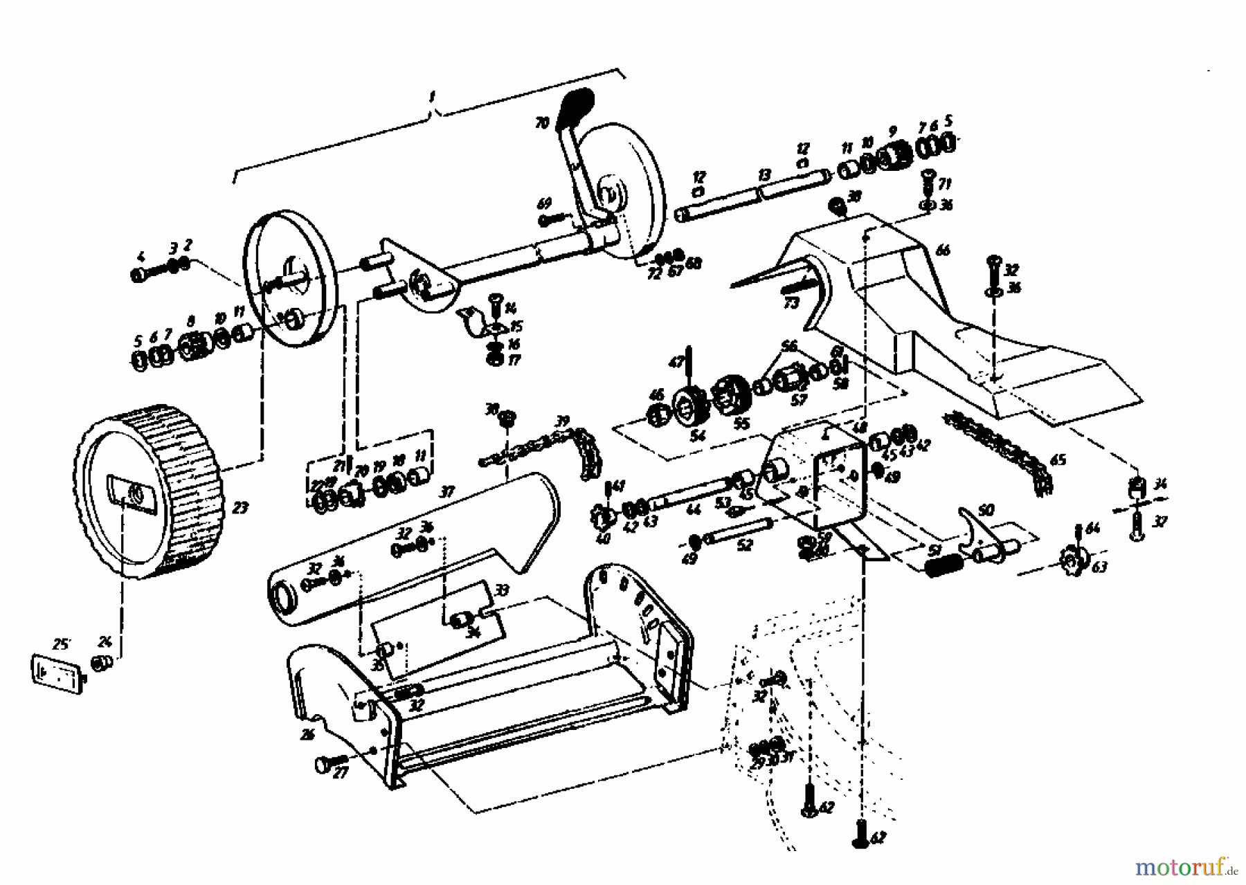 Gutbrod Motormäher mit Antrieb HB 46 R 02877.02 (1986) Fahrantrieb, Räder