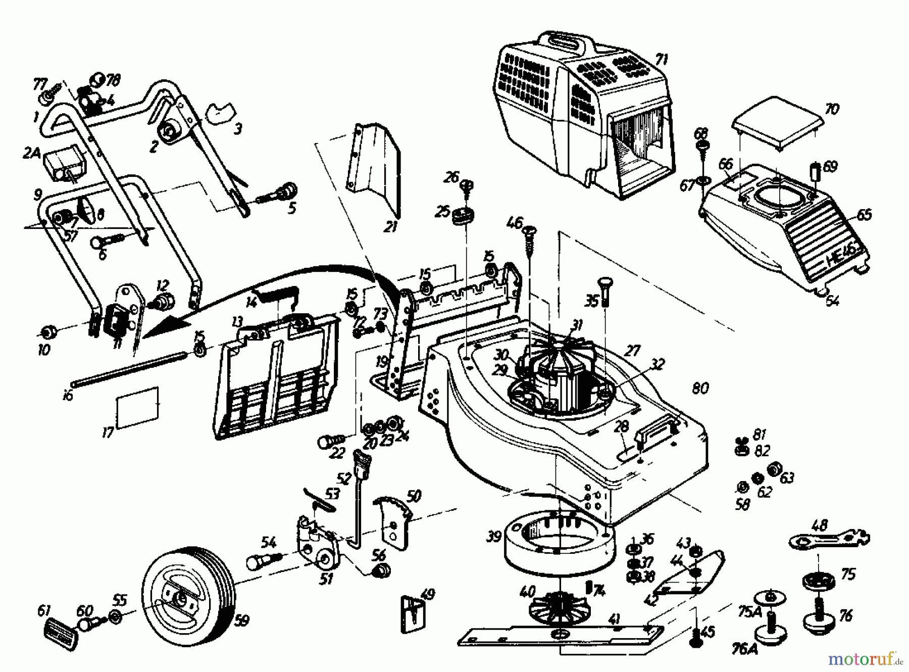 Gutbrod Elektromäher HE 46 02865.03 (1986) Grundgerät