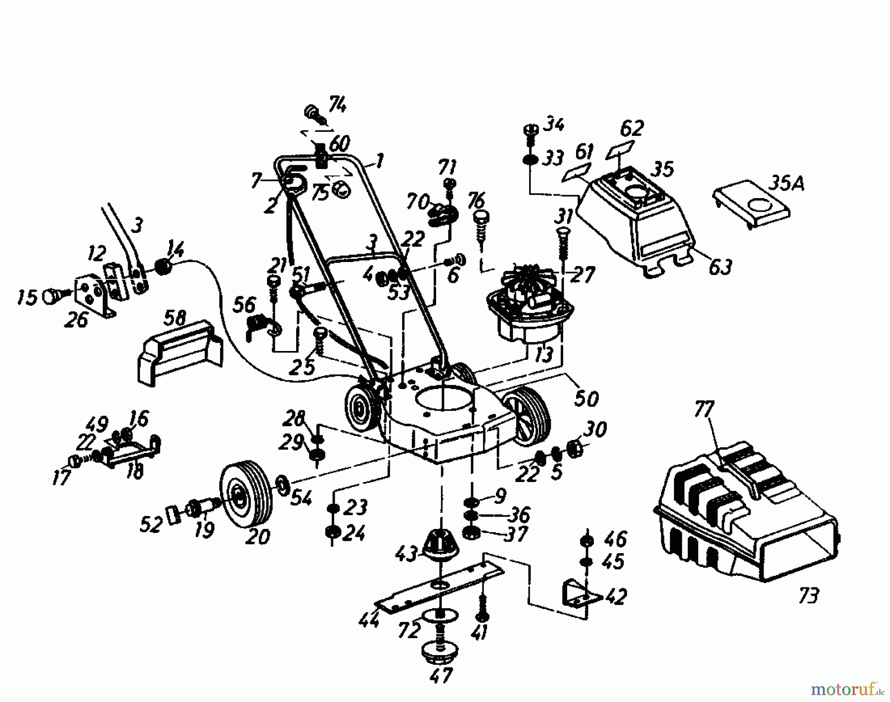  Gutbrod Elektromäher TURBO 38 HE 02863.04  (1986) Grundgerät