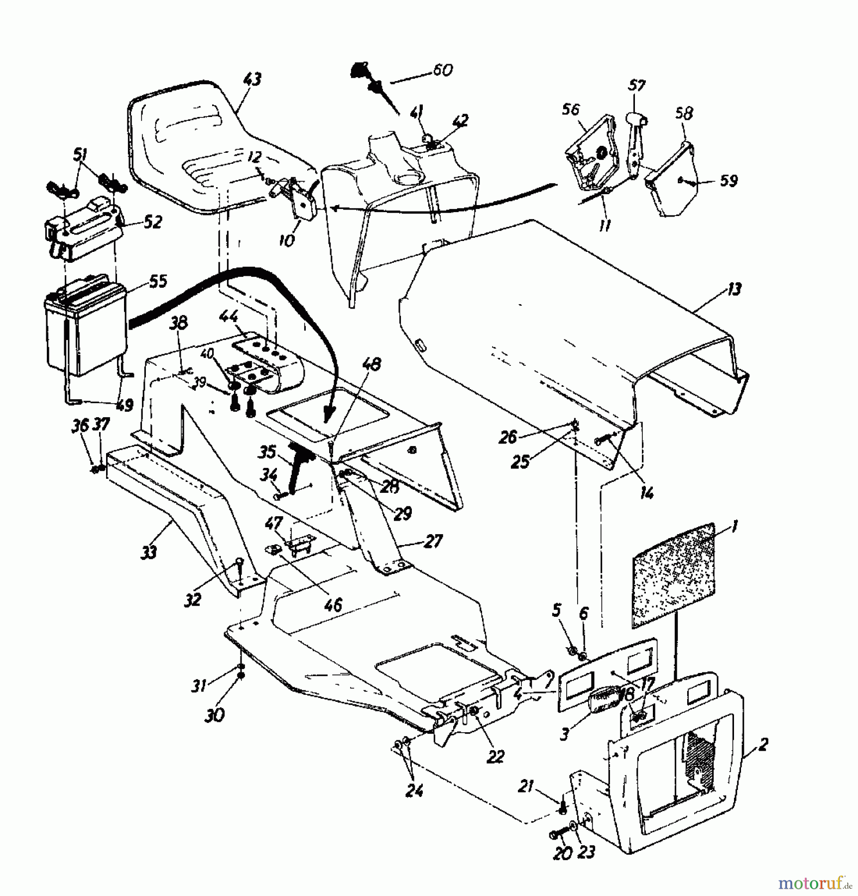  Novotrac Rasentraktoren NOVOTRAC 11 Classic 137-5270  (1987) Armaturenbrett, Motorhaube, Sitzwanne