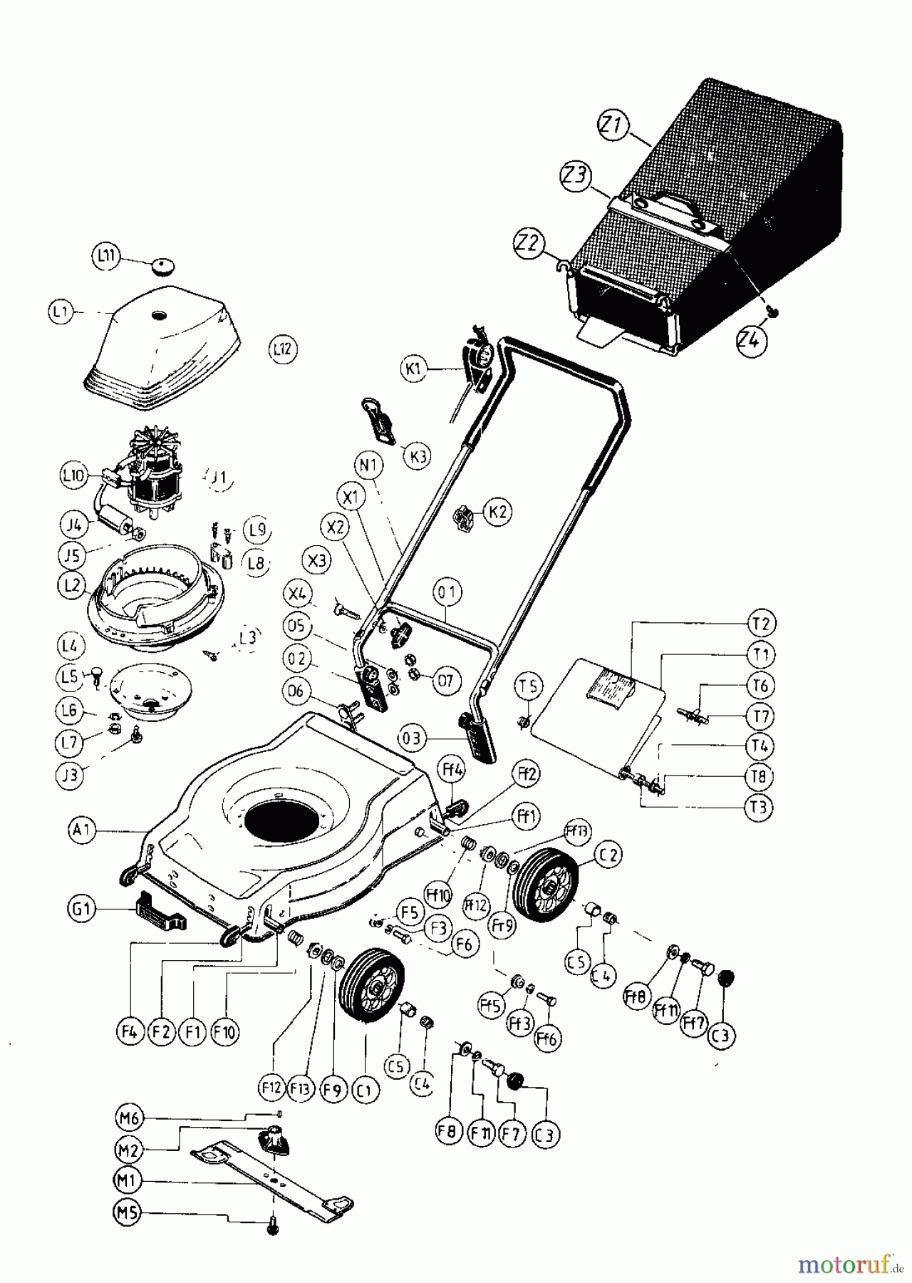  King Elektromäher KING 48 E 187-0132  (1987) Grundgerät