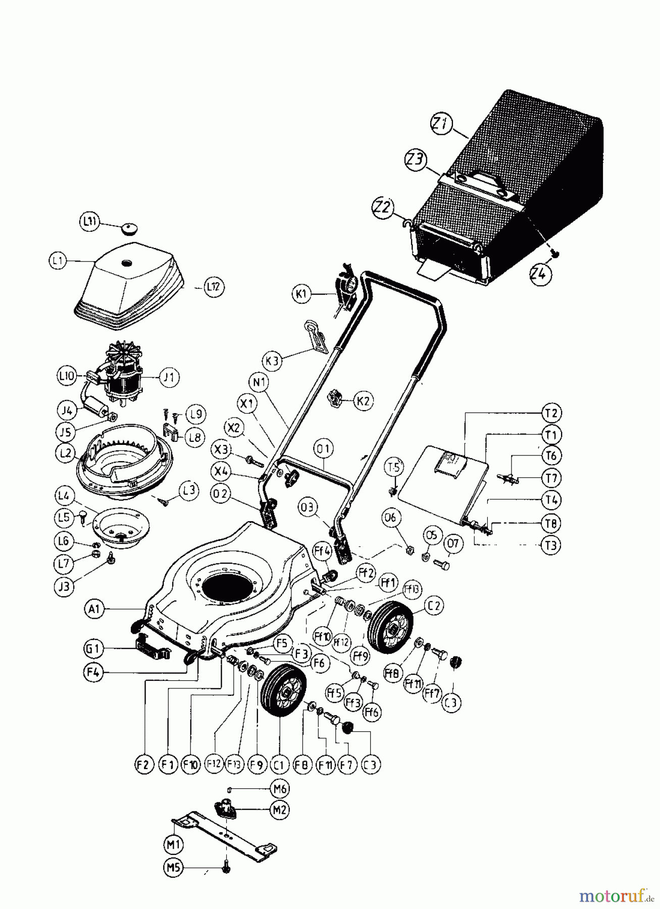  King Elektromäher KING 38 E 187-0122  (1987) Grundgerät