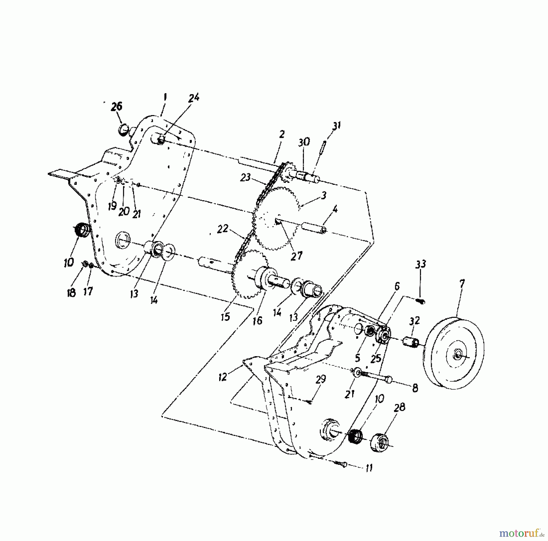 MTD Motorhacken Gartentiller 3 217-0300 (1987) Kettenkasten