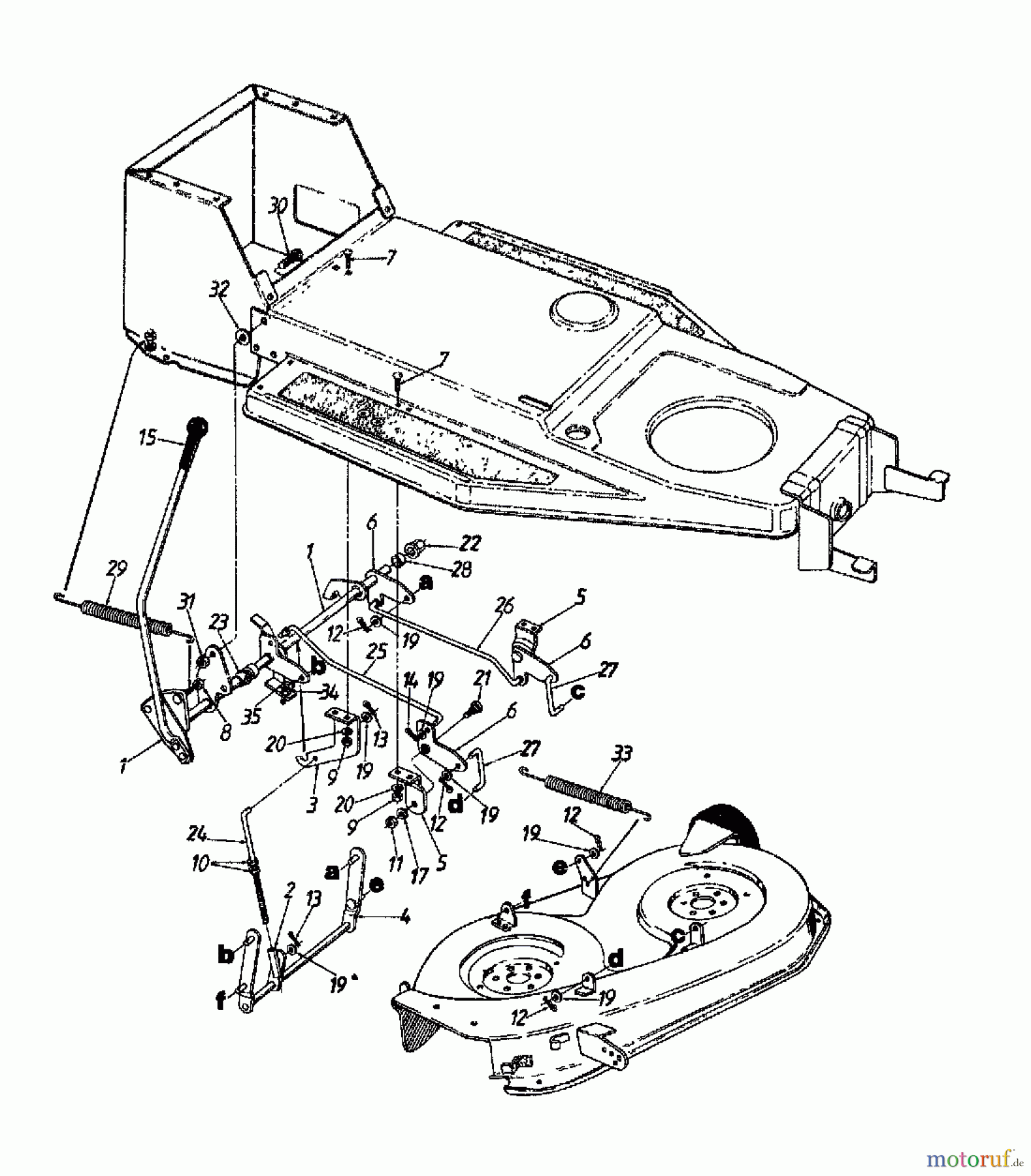 MTD Rasentraktoren 11/81 137-3320 (1987) Mähwerksaushebung