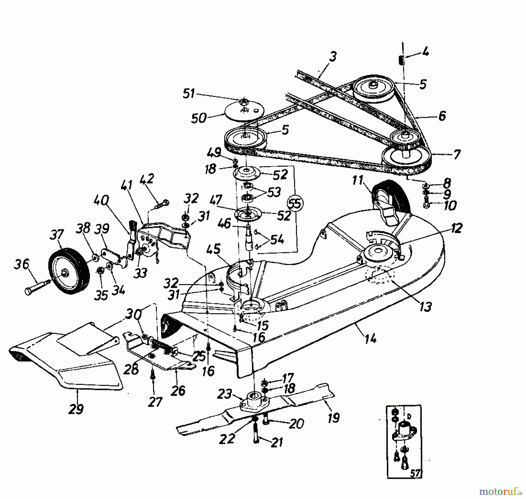  Columbia Rasentraktoren 111/960 137-6100  (1987) Mähwerk 38