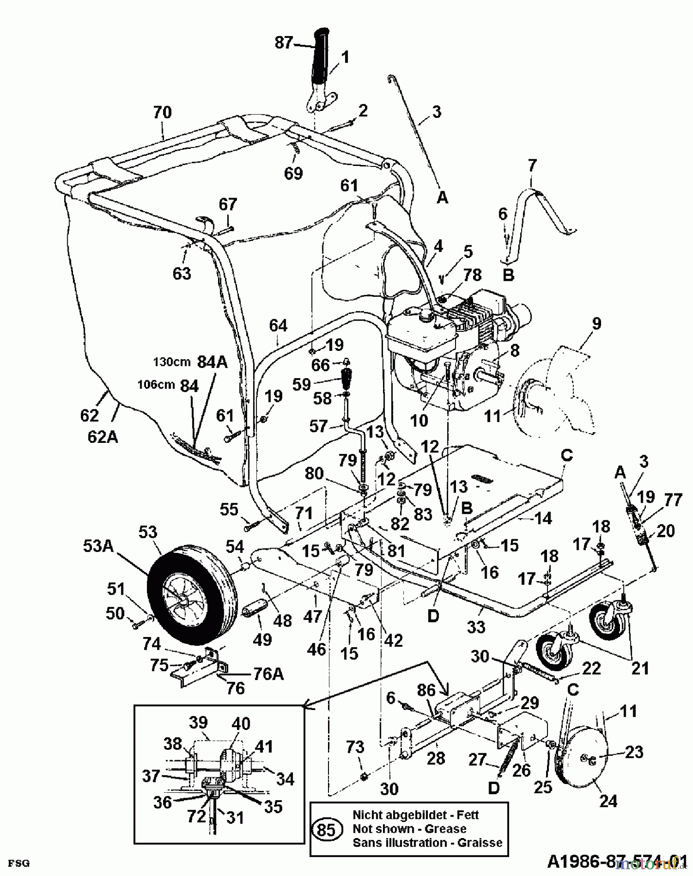  MTD Laubbläser, Laubsauger 685 247-685-000  (1987) Grundgerät