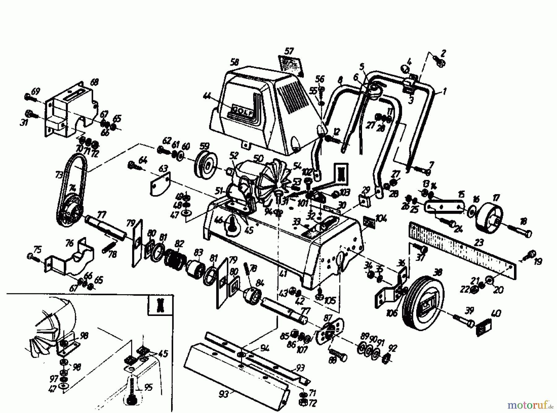  Golf Elektrovertikutierer 135 VE 02645.08  (1987) Grundgerät