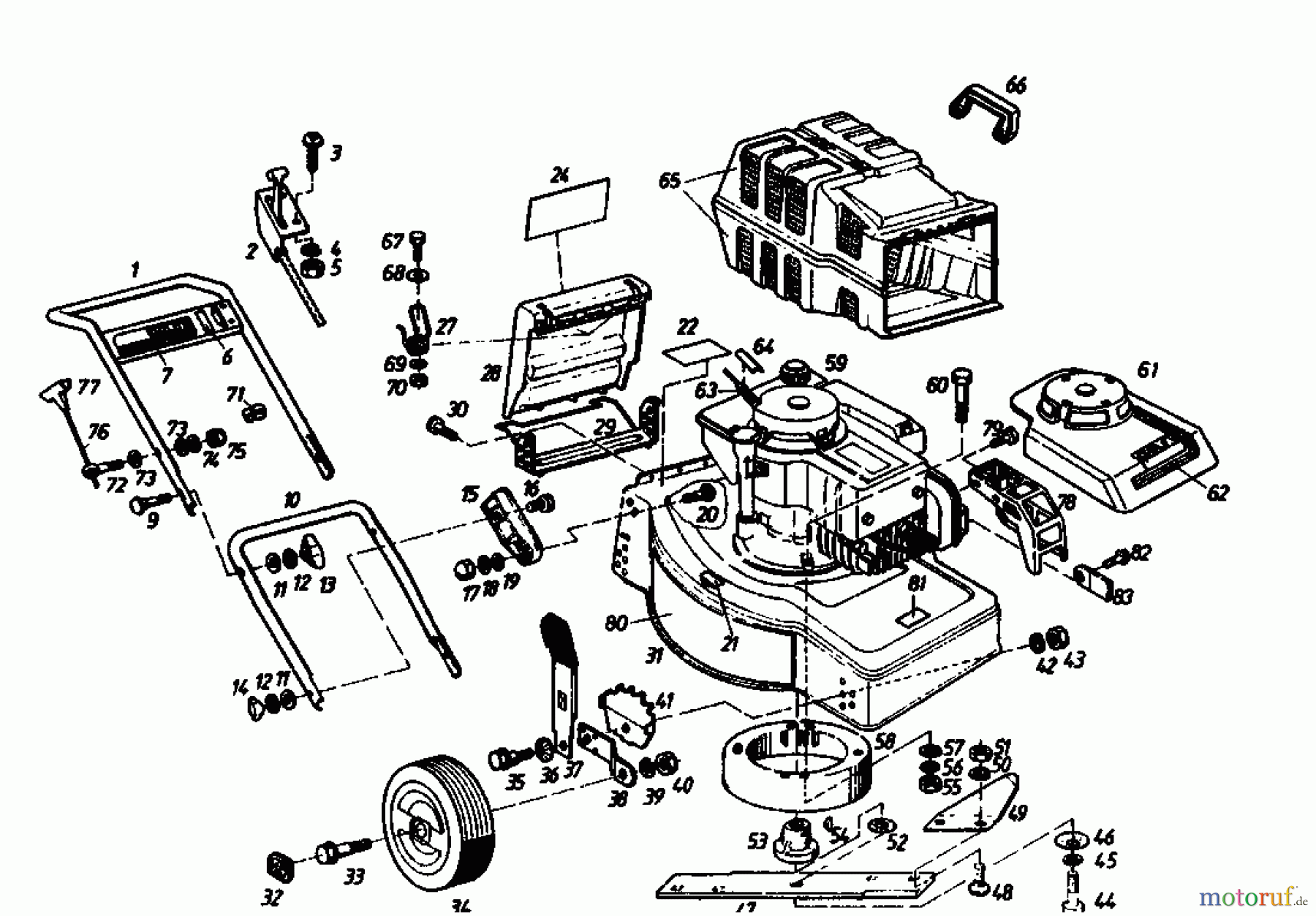 Golf Motormäher 245 HL 4 02874.09 (1987) Grundgerät