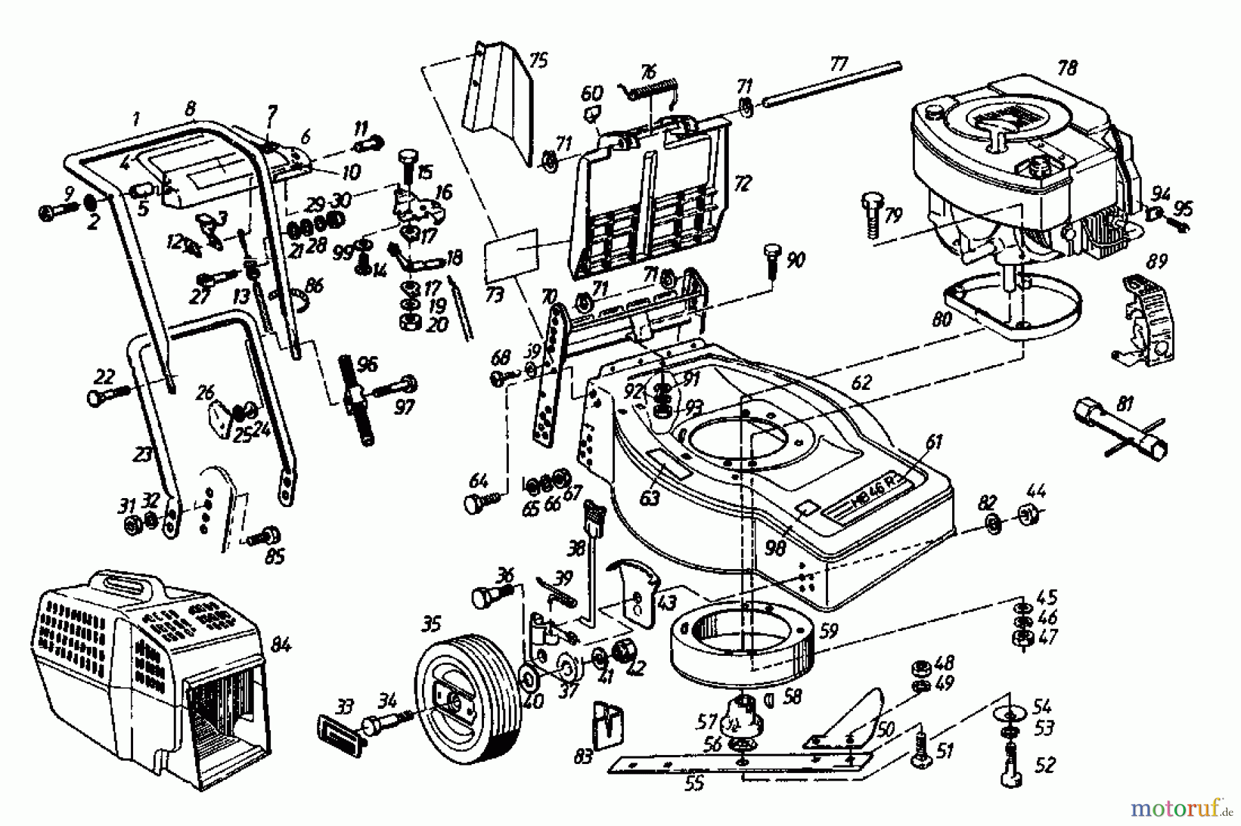 Gutbrod Motormäher mit Antrieb HB 46 R 02877.02 (1987) Grundgerät