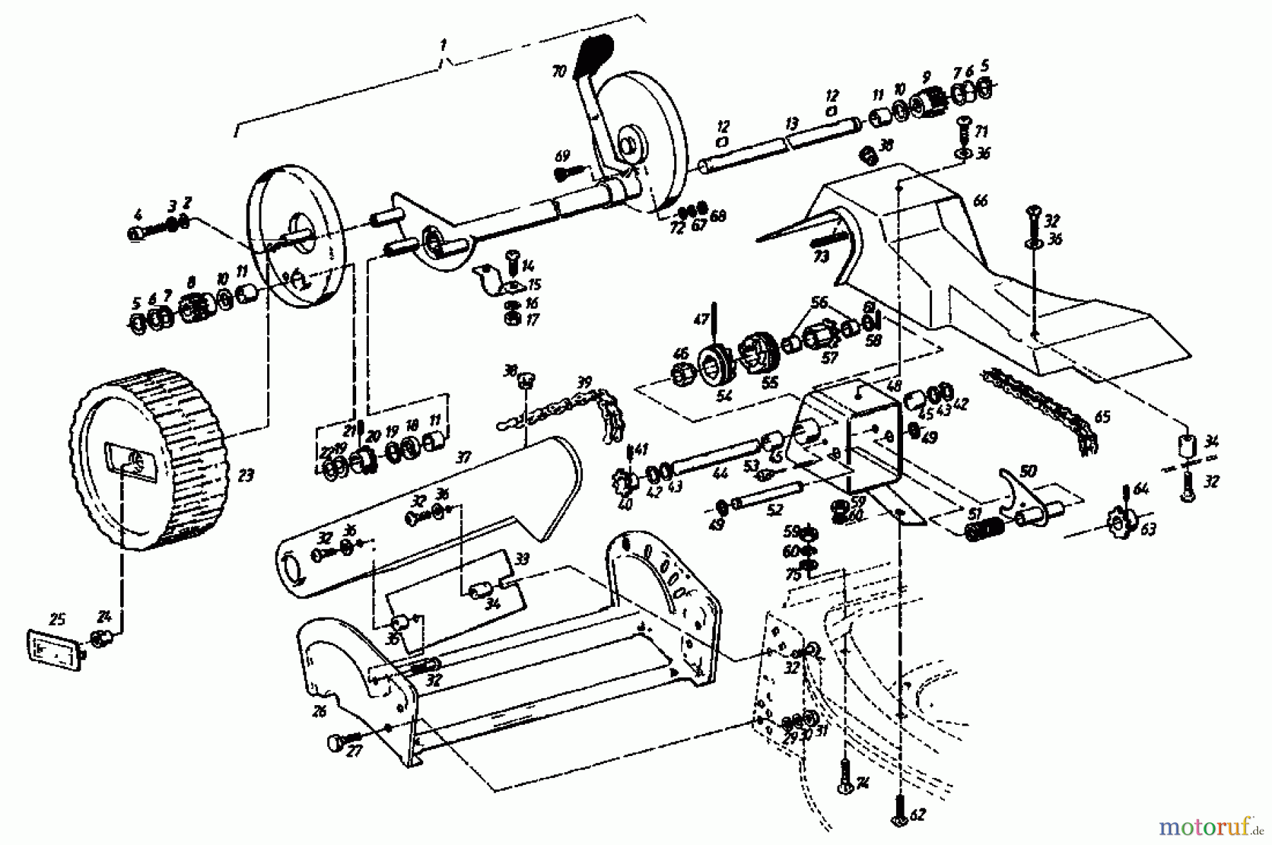 Gutbrod Motormäher mit Antrieb HB 46 R 02877.02 (1987) Fahrantrieb, Räder