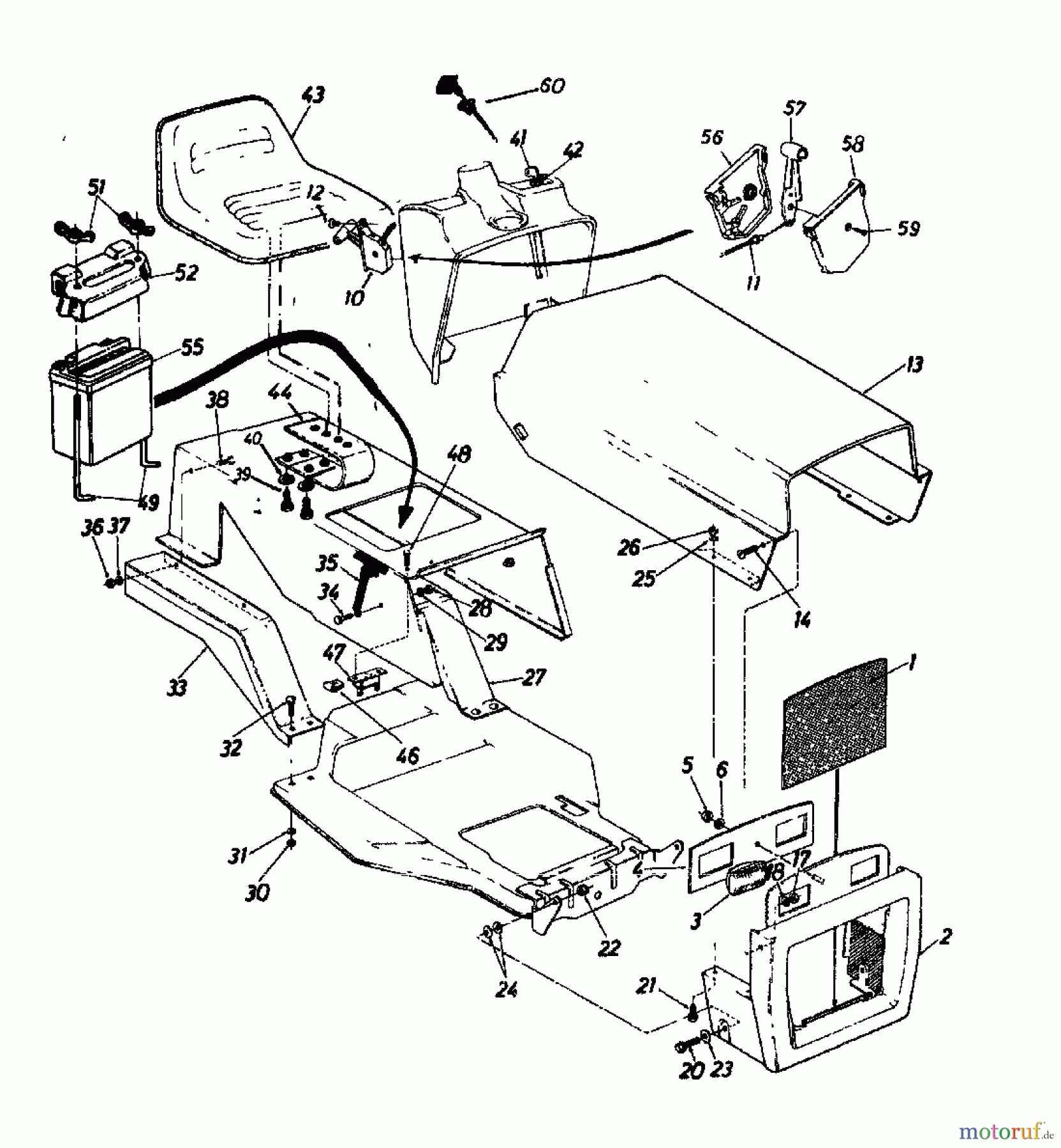 Novotrac Rasentraktoren NOVOTRAC 11 Classic 138-5270  (1988) Armaturenbrett, Motorhaube, Sitzwanne