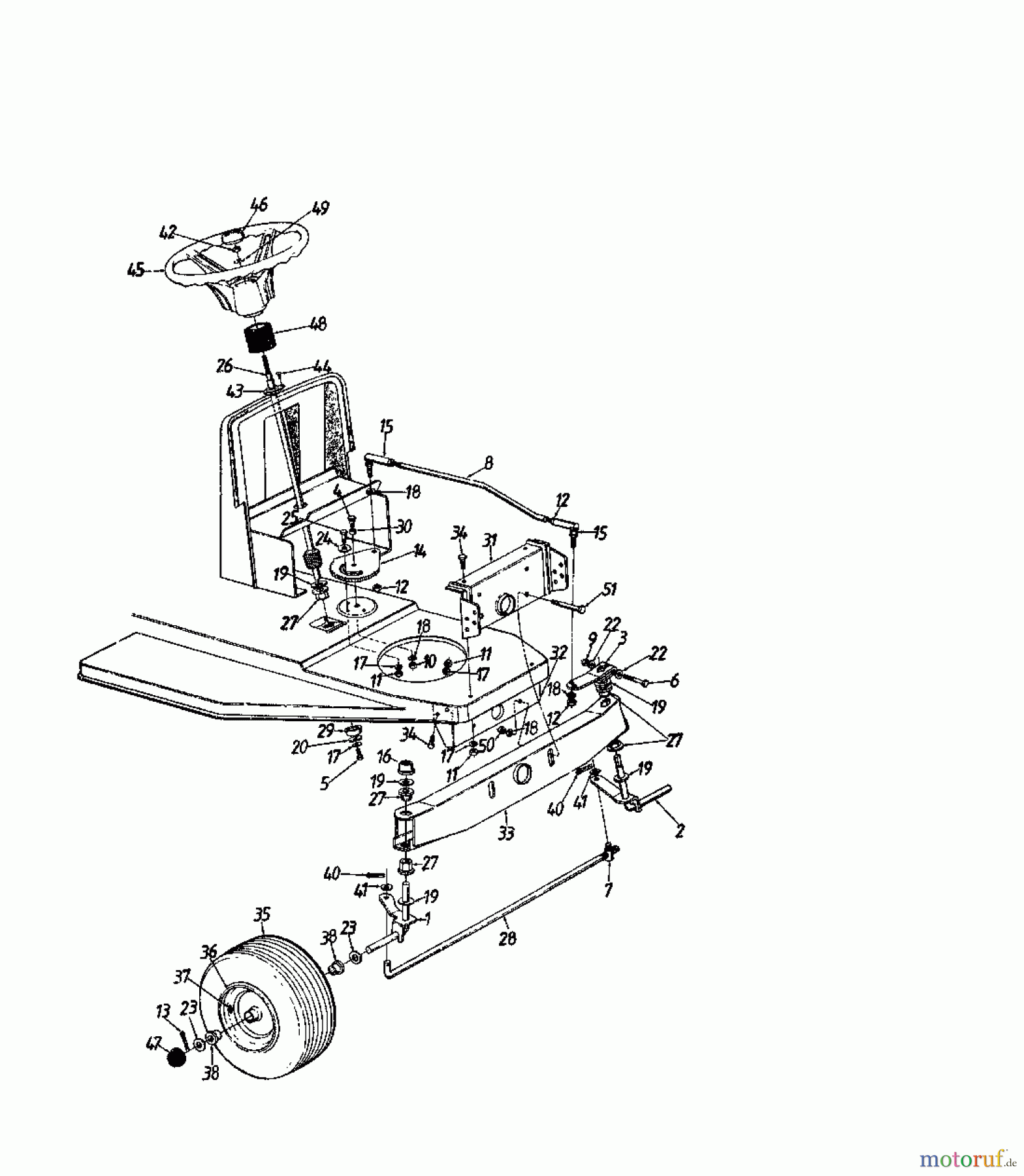 MTD Rasentraktoren 11/81 138-3420  (1988) Vorderachse