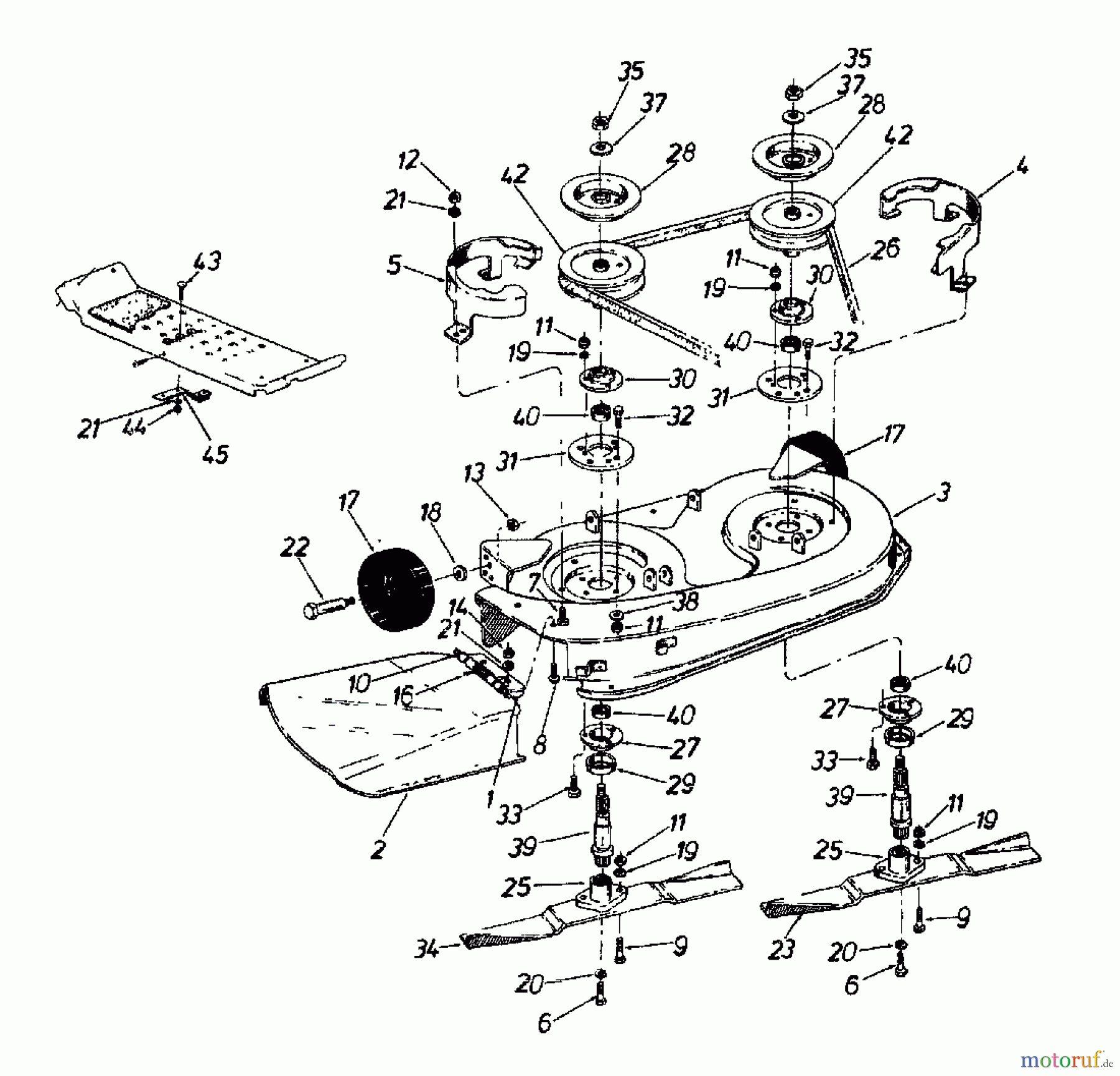 Columbia Rasentraktoren 111/960 138-6370 (1988) Mähwerk F (38