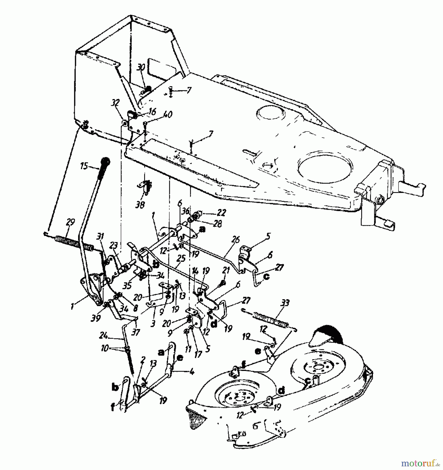  Columbia Rasentraktoren 111/810 138-3470  (1988) Mähwerksaushebung
