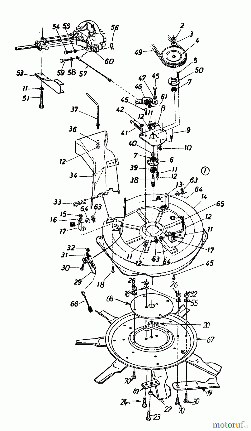 Columbia Rasentraktoren 8/760 HA 137-5040 (1987) Mähwerk C (30