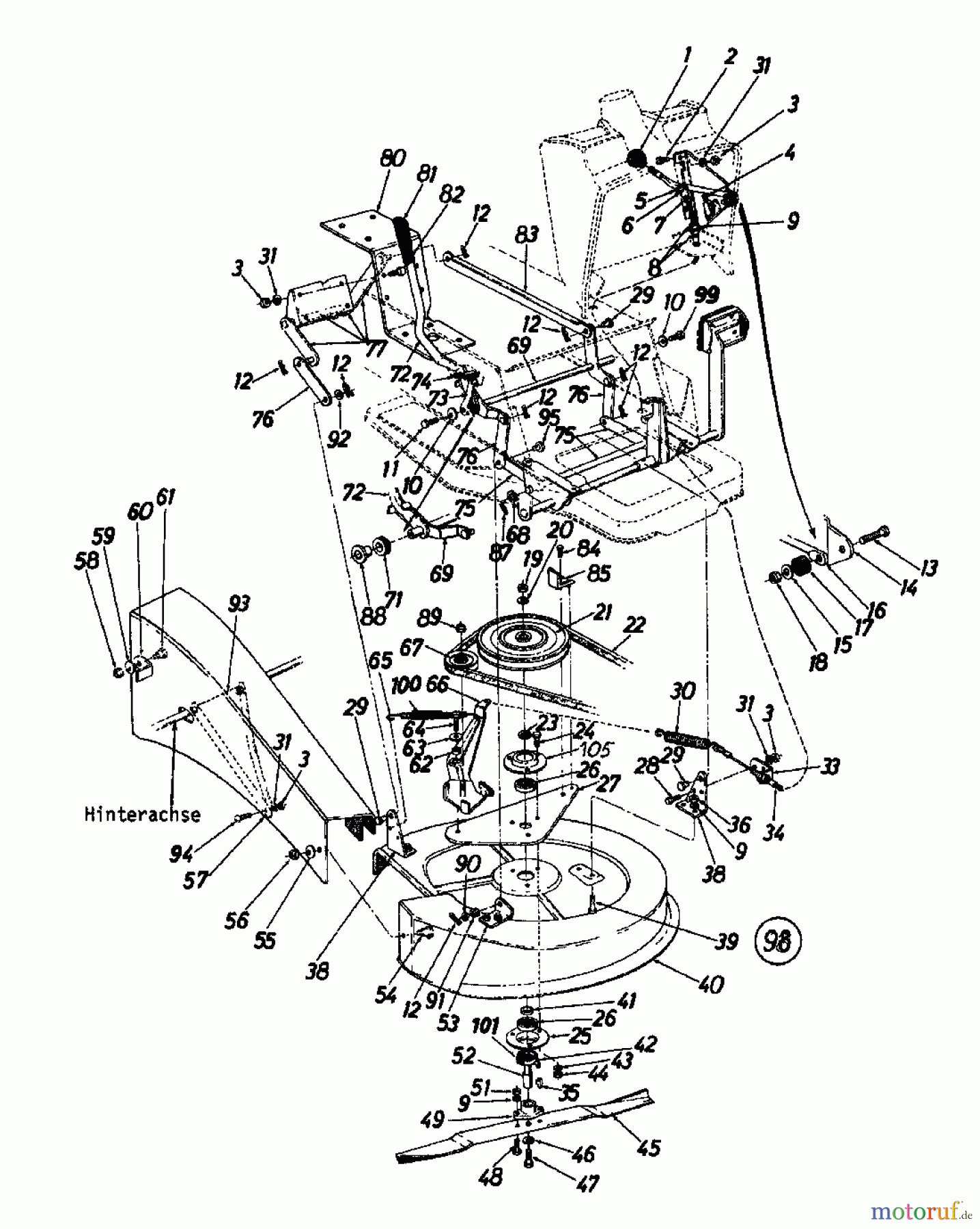 Columbia Rasentraktoren RD 11/660 138-5240 (1988) Mähwerk 26