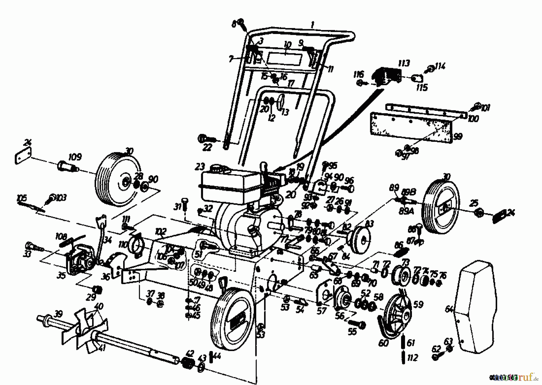 Golf Motorvertikutierer 140 V 4 00054.05 (1988) Grundgerät