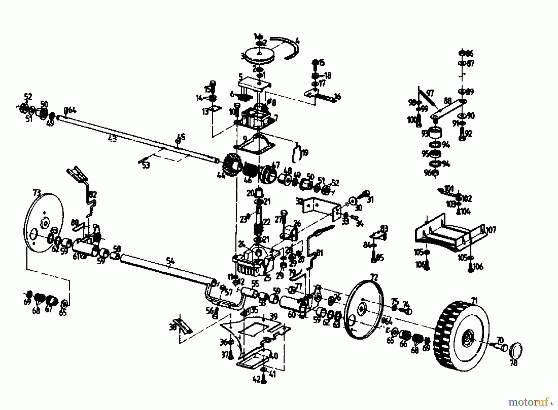 Gutbrod Motormäher mit Antrieb HB 47 REL 02847.03 (1988) Getriebe
