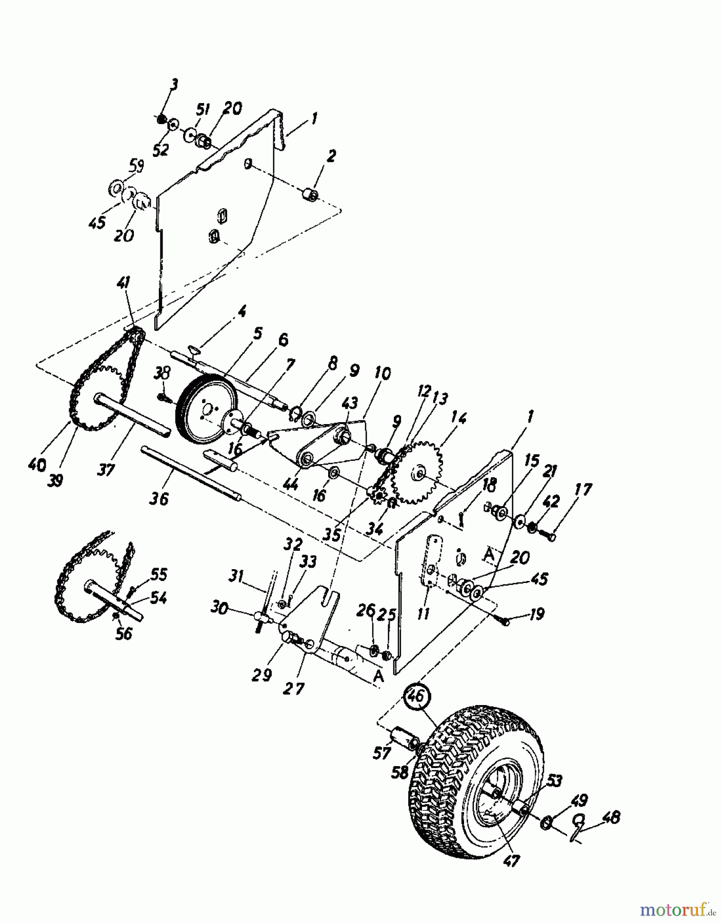  Blizzard Schneefräsen TWIN 5-61 319-3550 (1989) Fahrantrieb, Räder