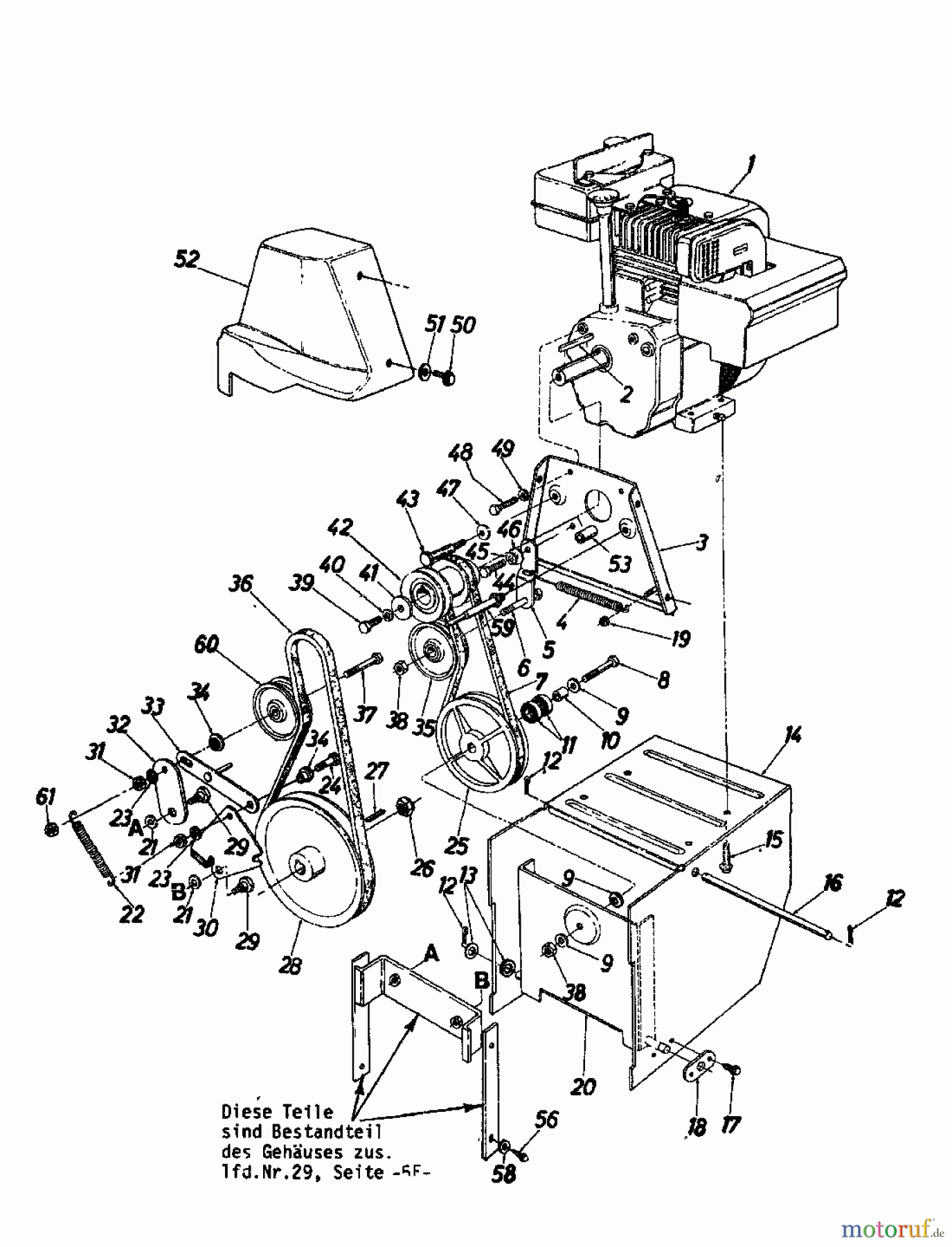  Blizzard Schneefräsen TWIN 5-61 319-3550 (1989) Fahrantrieb, Fräsantrieb