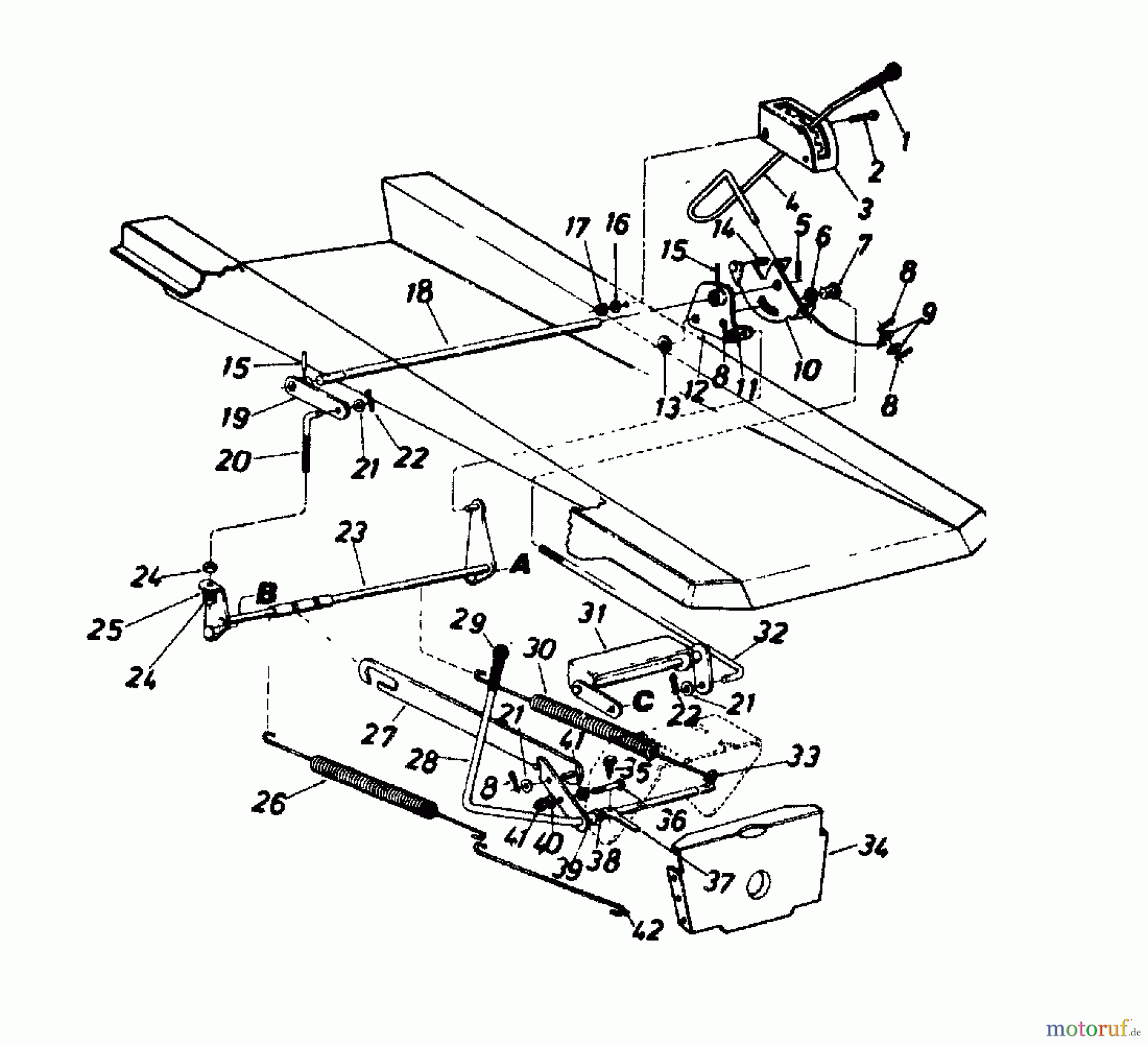  Columbia Rasentraktoren 8/760 HA 139-5040  (1989) Mähwerksaushebung