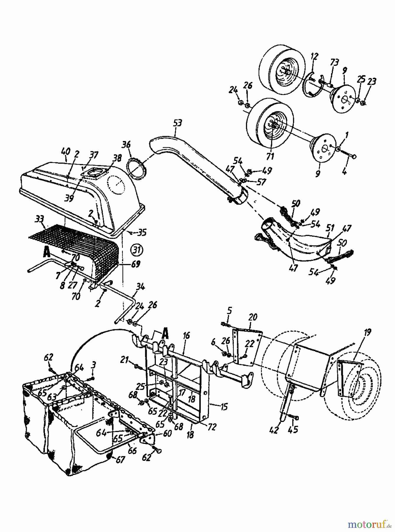  MTD Zubehör Zubehör Garten- und Rasentraktoren Grasfangvorrichtung für 800 Serie Kastenrahmen mit Mähwerk H (46