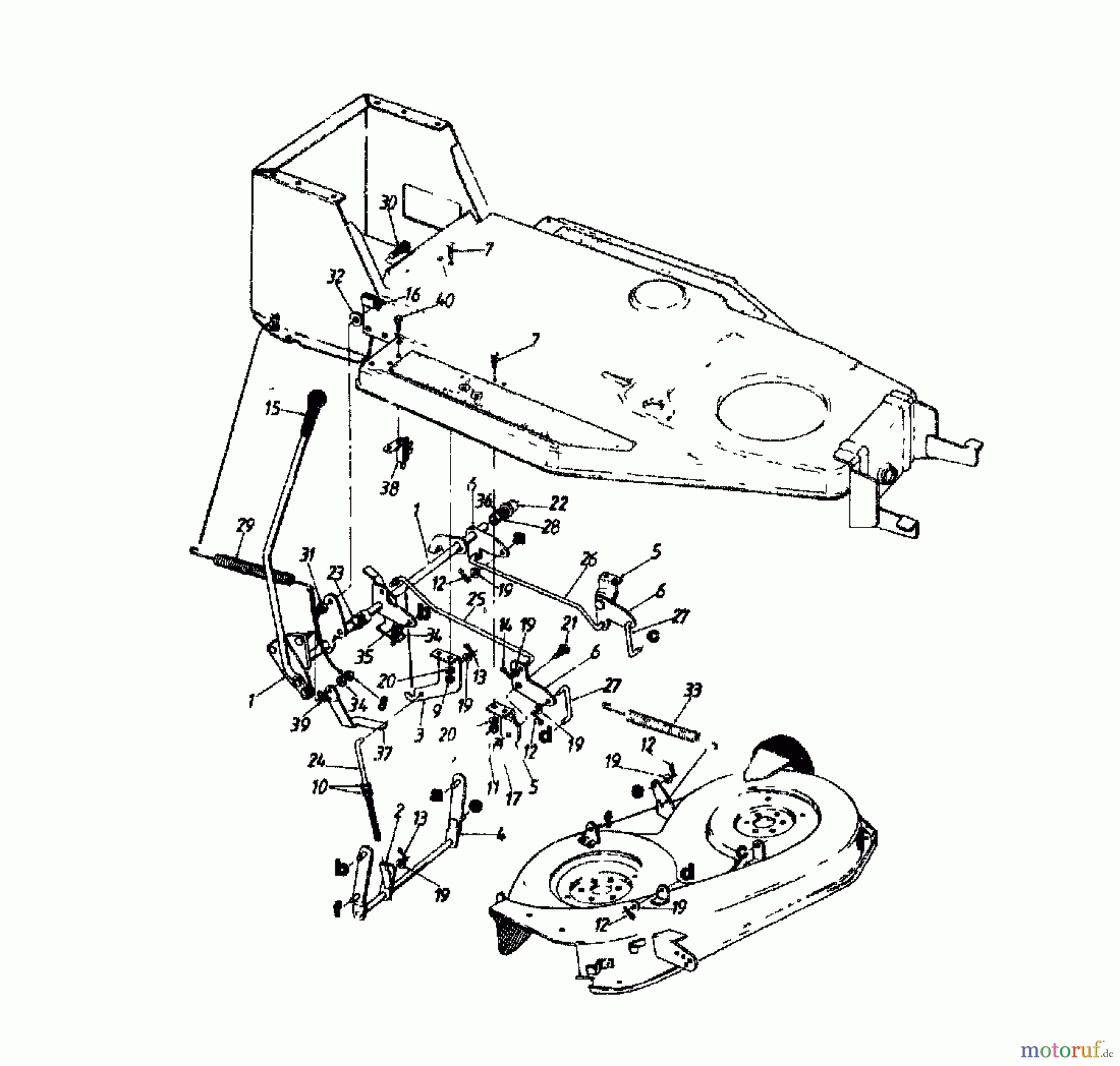  Columbia Rasentraktoren 111/810 139-3470  (1989) Mähwerksaushebung