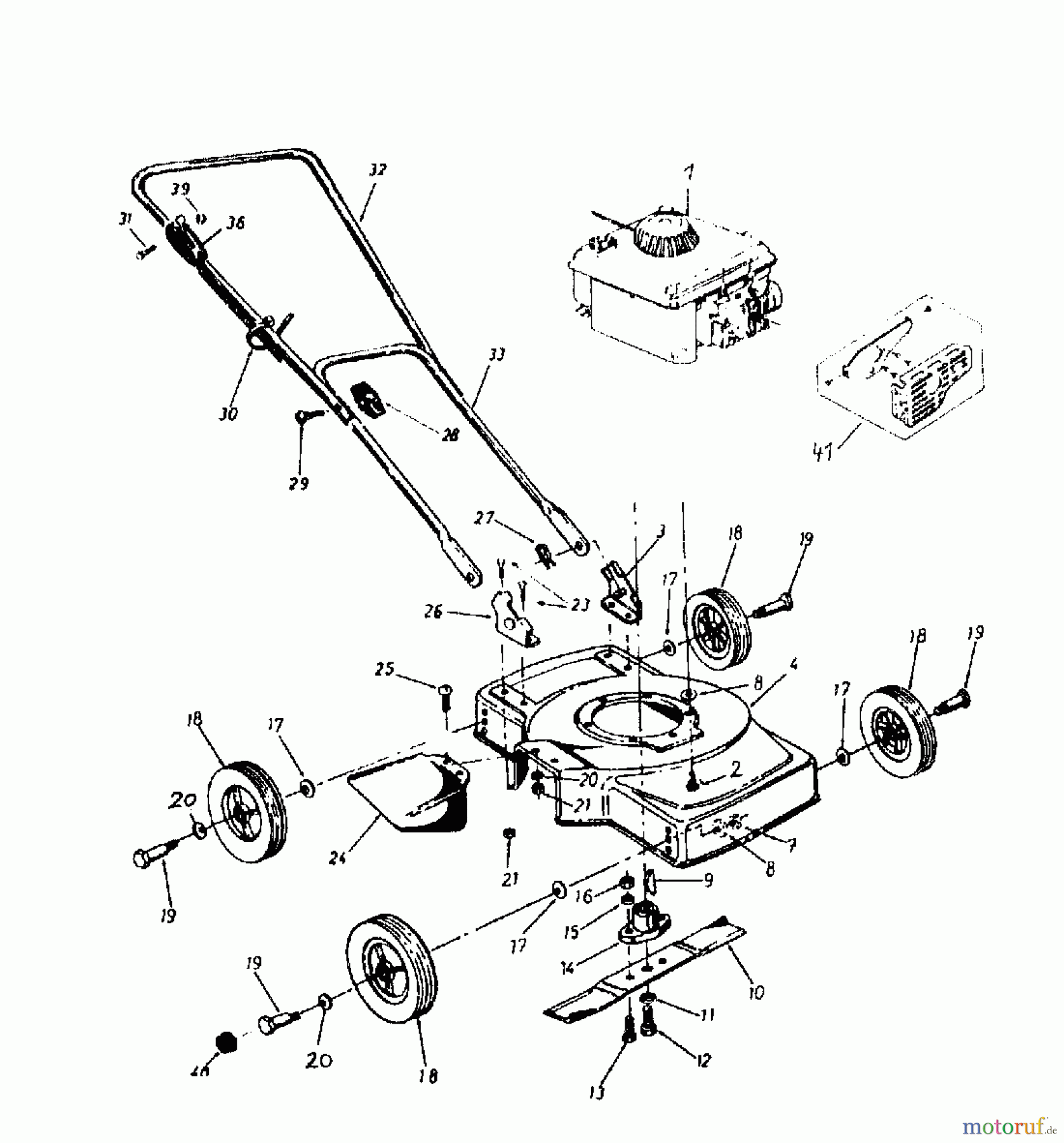 Nizza Motormäher NIZZA 40 119-0081  (1989) Grundgerät
