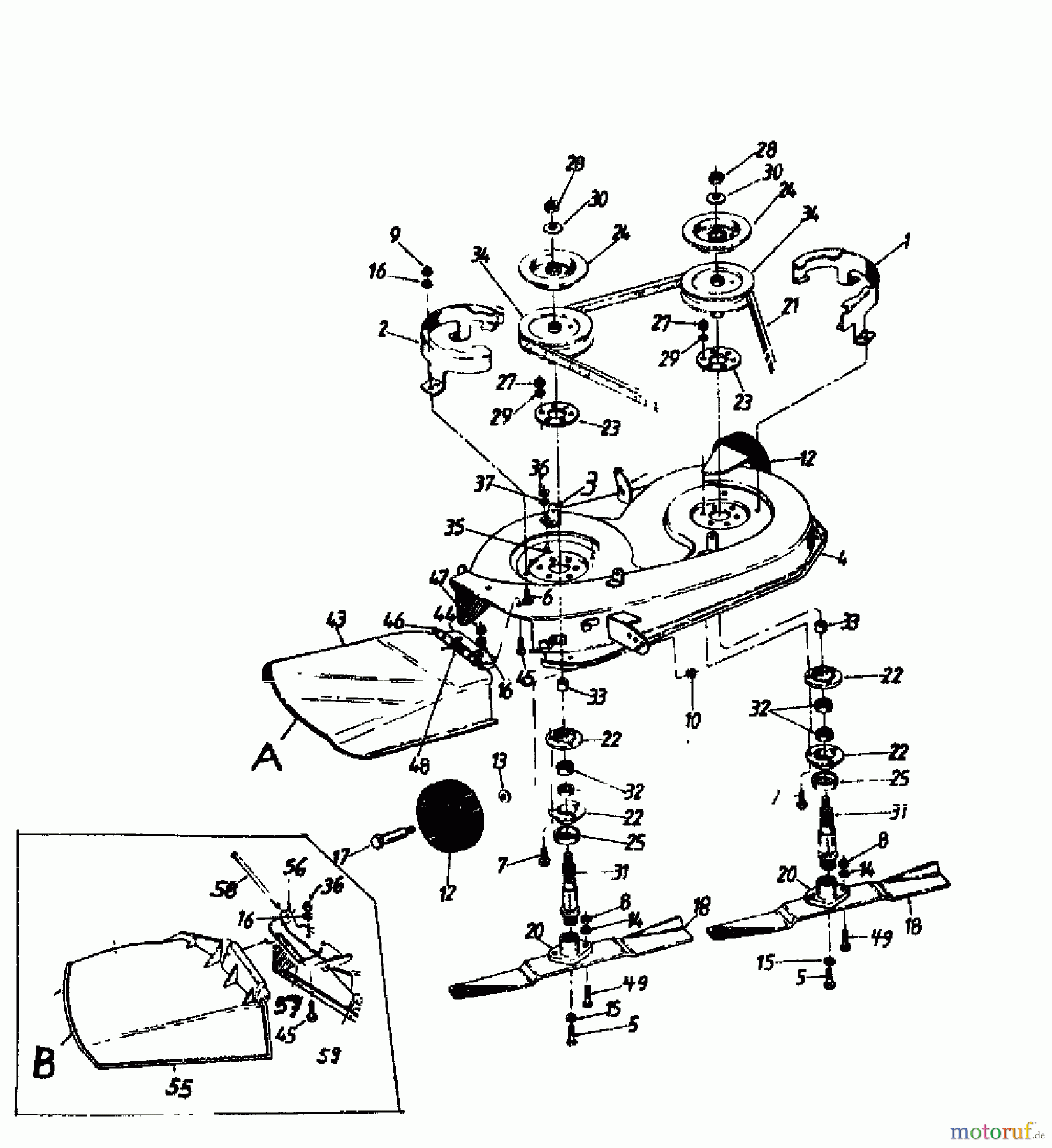 Columbia Rasentraktoren 111/810 139-3470  (1989) Mähwerk D (32