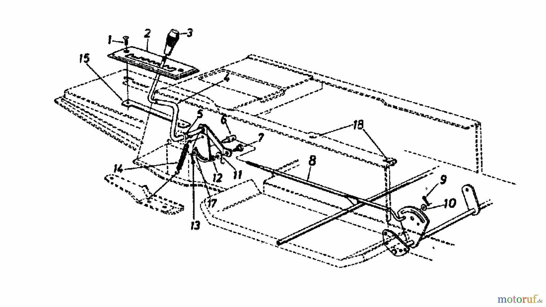 Columbia Rasentraktoren 111/960 N 139-6370 (1989) Schalthebel