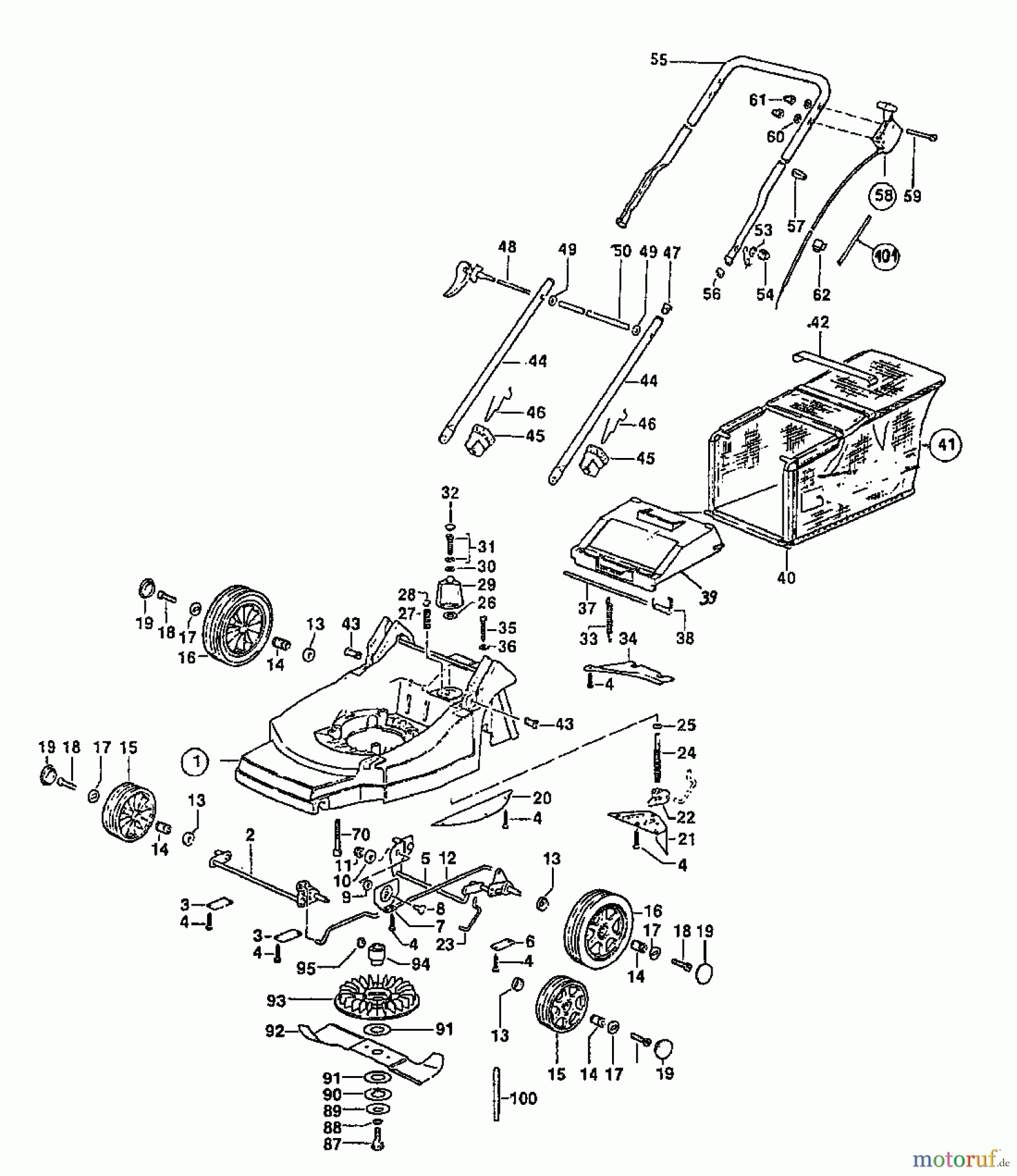 Top Motormäher TOP 40 189-0124 (1989) Grundgerät