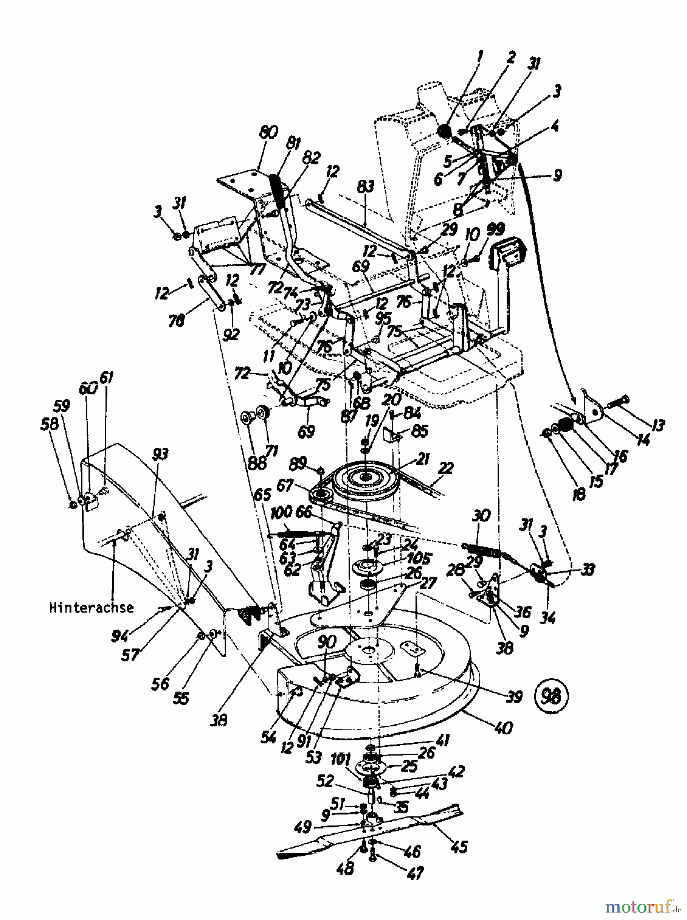 Columbia Rasentraktoren RD 11/660 139-5240 (1989) Mähwerk 26