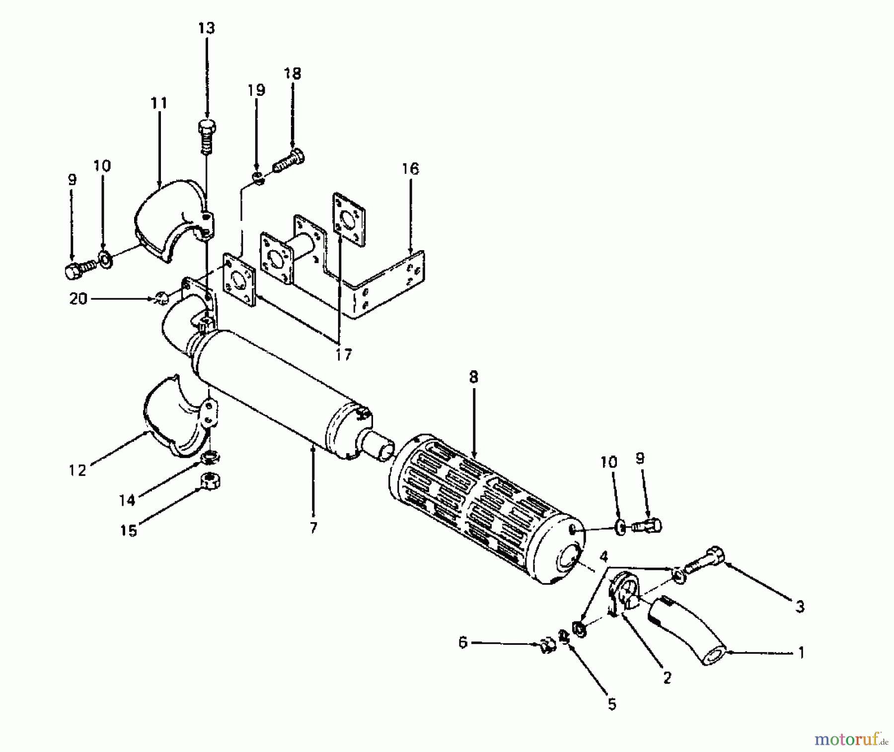  Cub Cadet Kompakttraktoren 1772 1772  (1989) Auspuff
