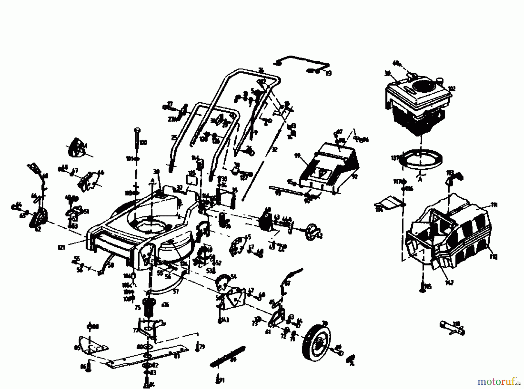 Golf Motormäher mit Antrieb 345 HR 4 02847.04  (1989) Grundgerät