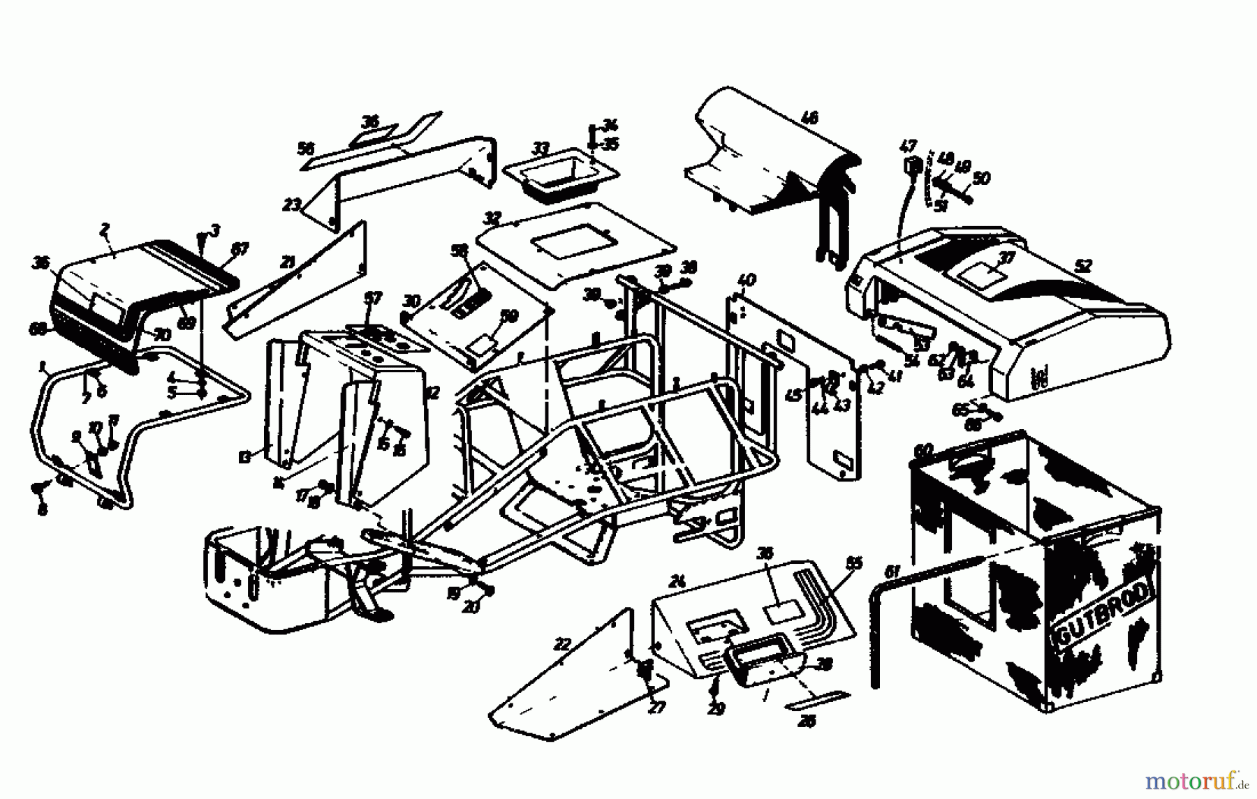  Golf Rasentraktoren 170 HD 4 02840.02  (1989) Armaturenbrett, Motorhaube, Sitzwanne