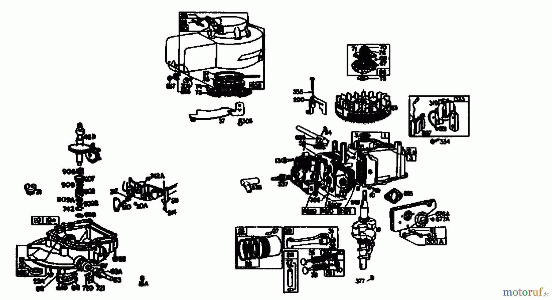 Golf Balkenmäher 270 BMR 4 07510.02 (1989) Kurbelgehäuse, Zylinder