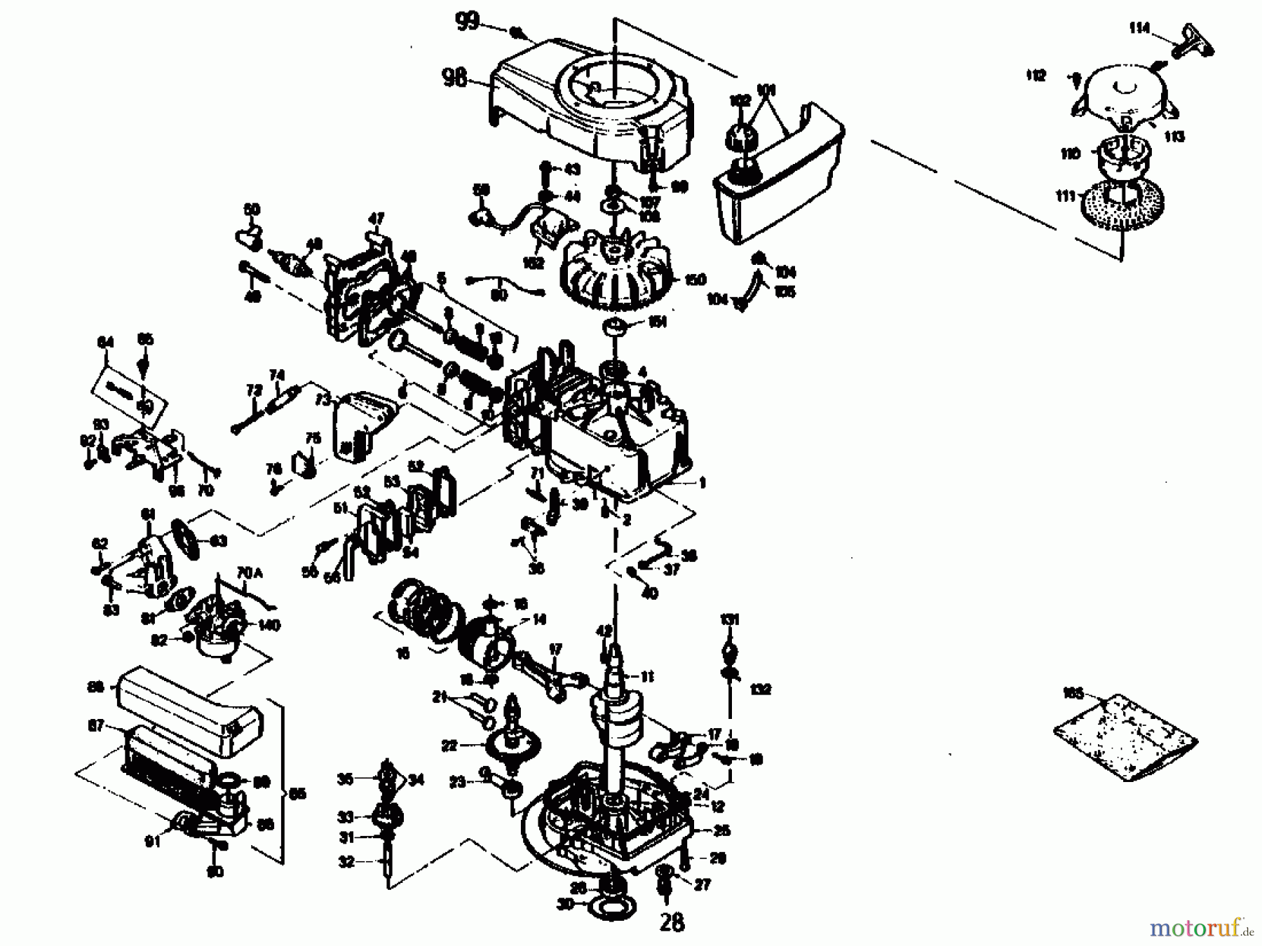 Gutbrod Motormäher mit Antrieb HB 47 R 02847.01 (1989) Kurbelgehäuse, Zylinder