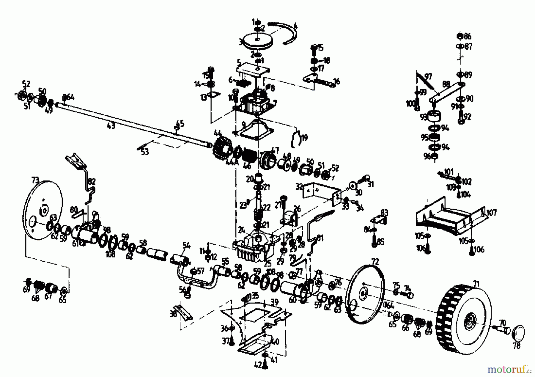 Gutbrod Motormäher mit Antrieb HB 47 R 02847.01 (1989) Getriebe
