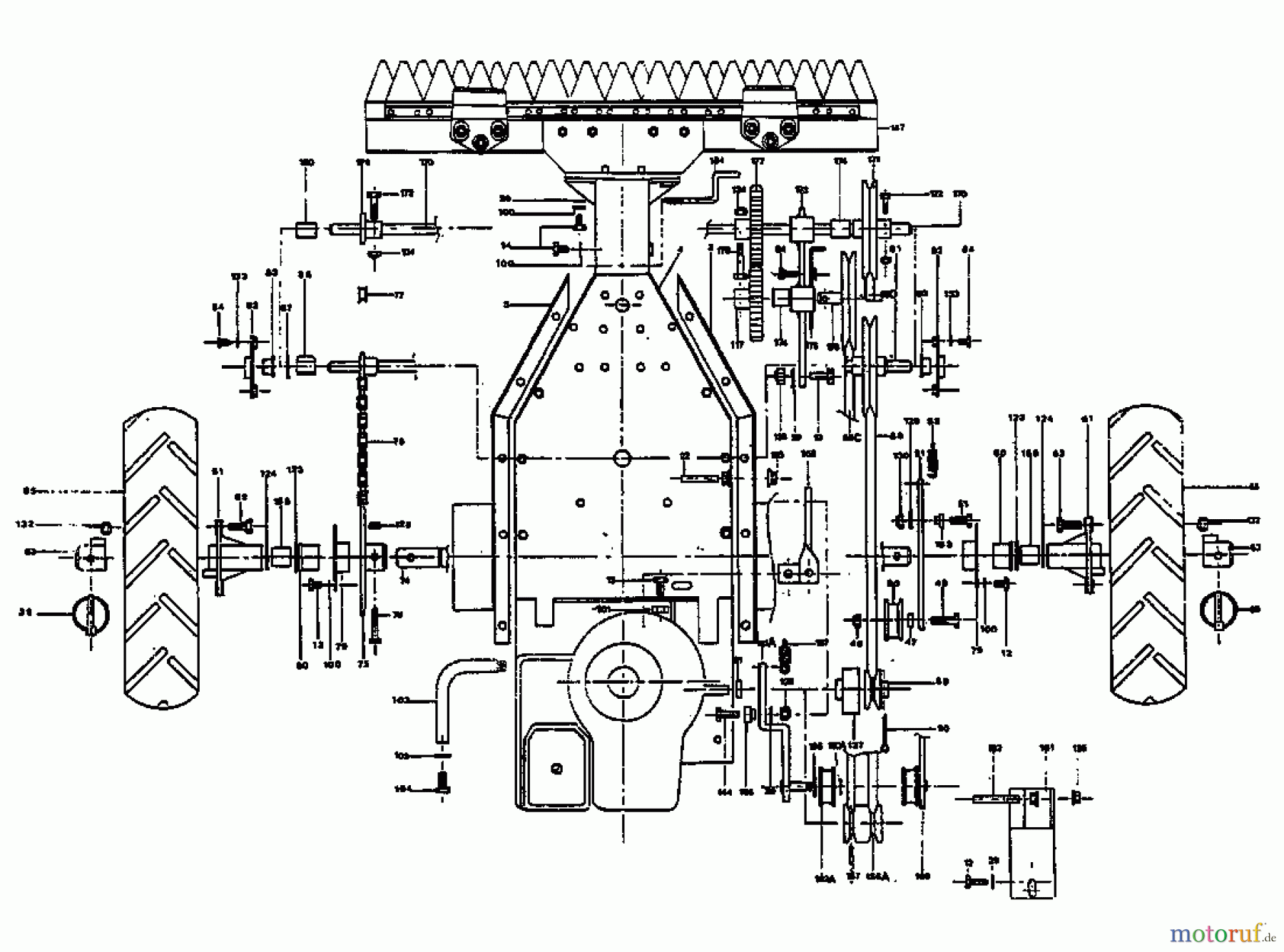 MTD Balkenmäher QUICK 105 I/C 180-0176  (1990) Fahrantrieb, Räder