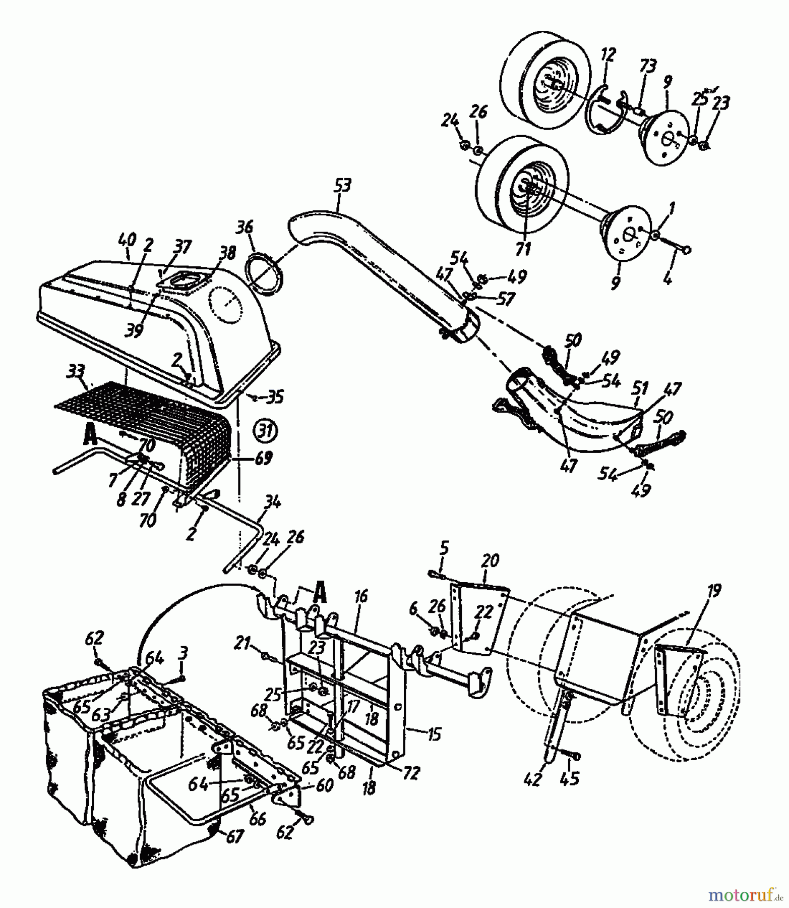 MTD Zubehör Zubehör Garten- und Rasentraktoren Grasfangvorrichtung für 800 Serie Kastenrahmen mit Mähwerk H (46
